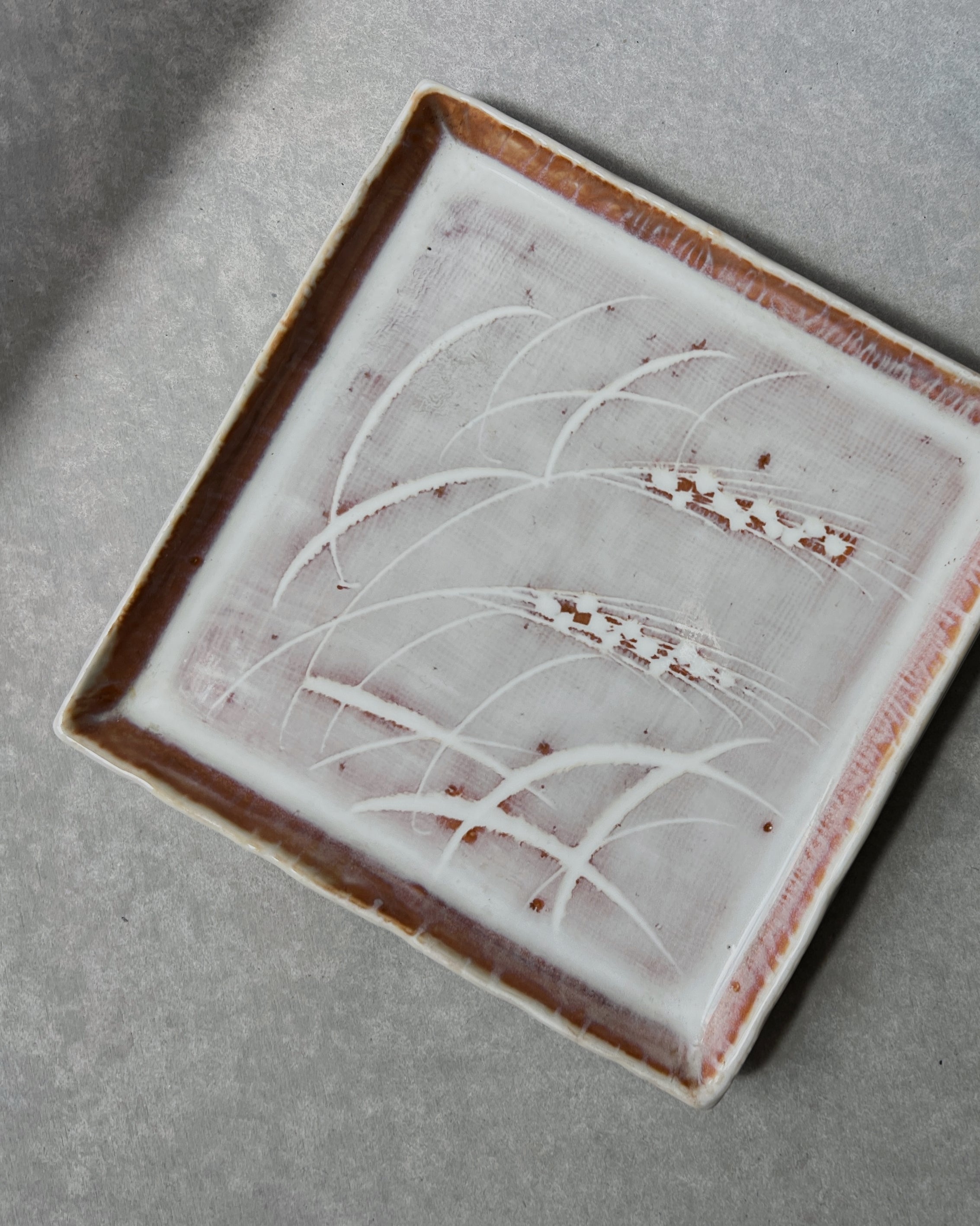 vintage square ceramic plate