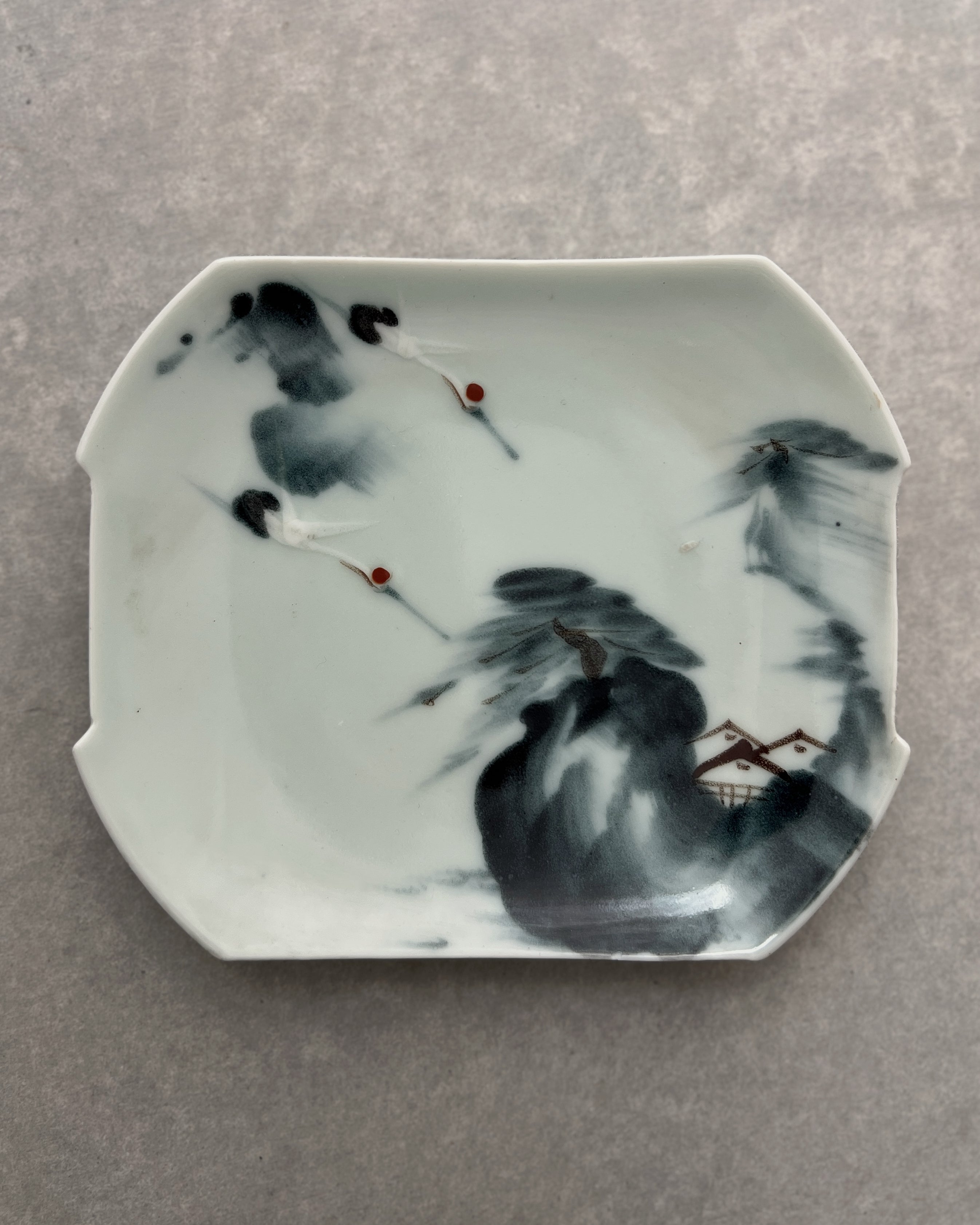 vintage ceramic crane plate