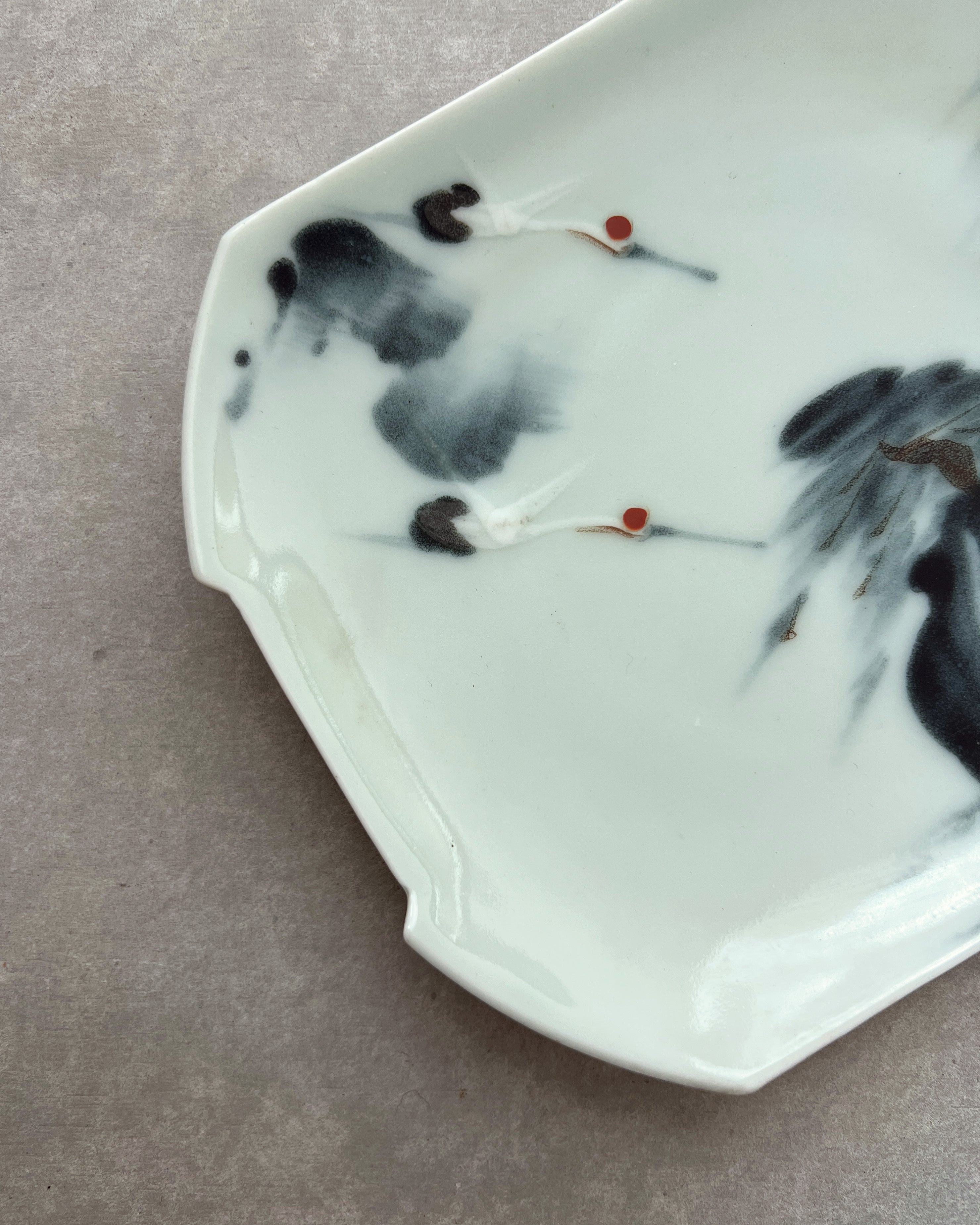 vintage ceramic crane plate