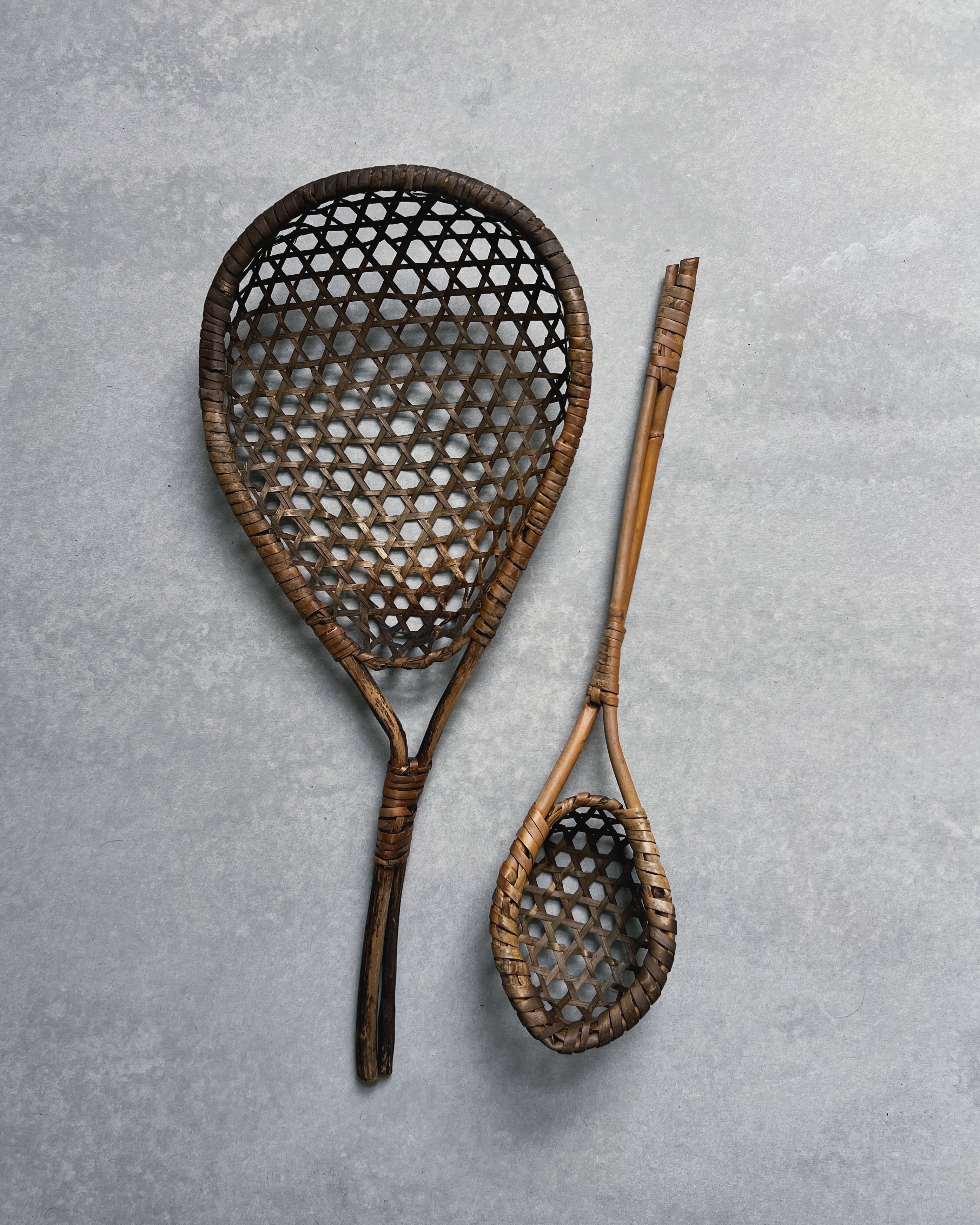 vintage woven bamboo spoon