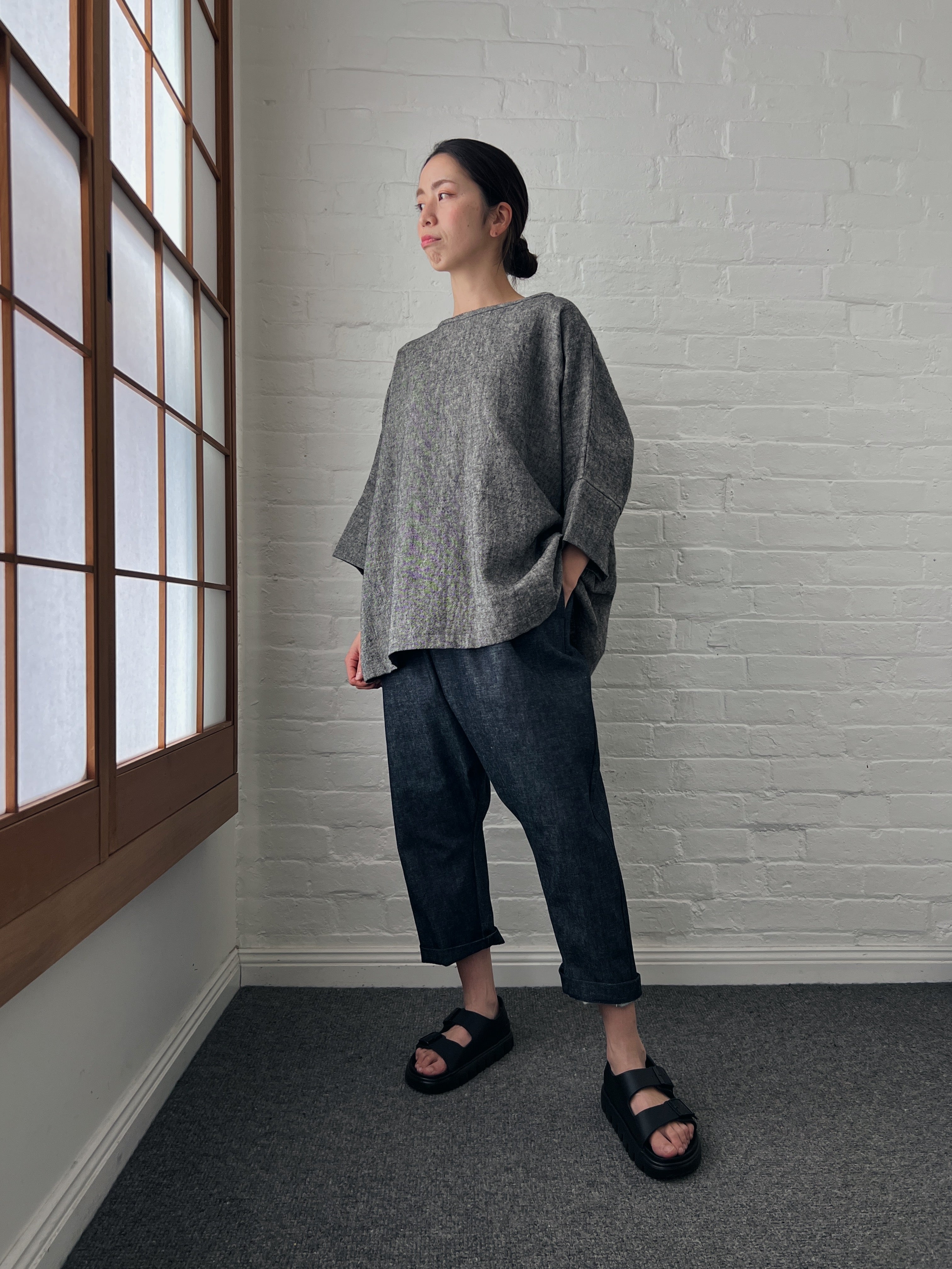 LJ struthers : linen wool lunar smock