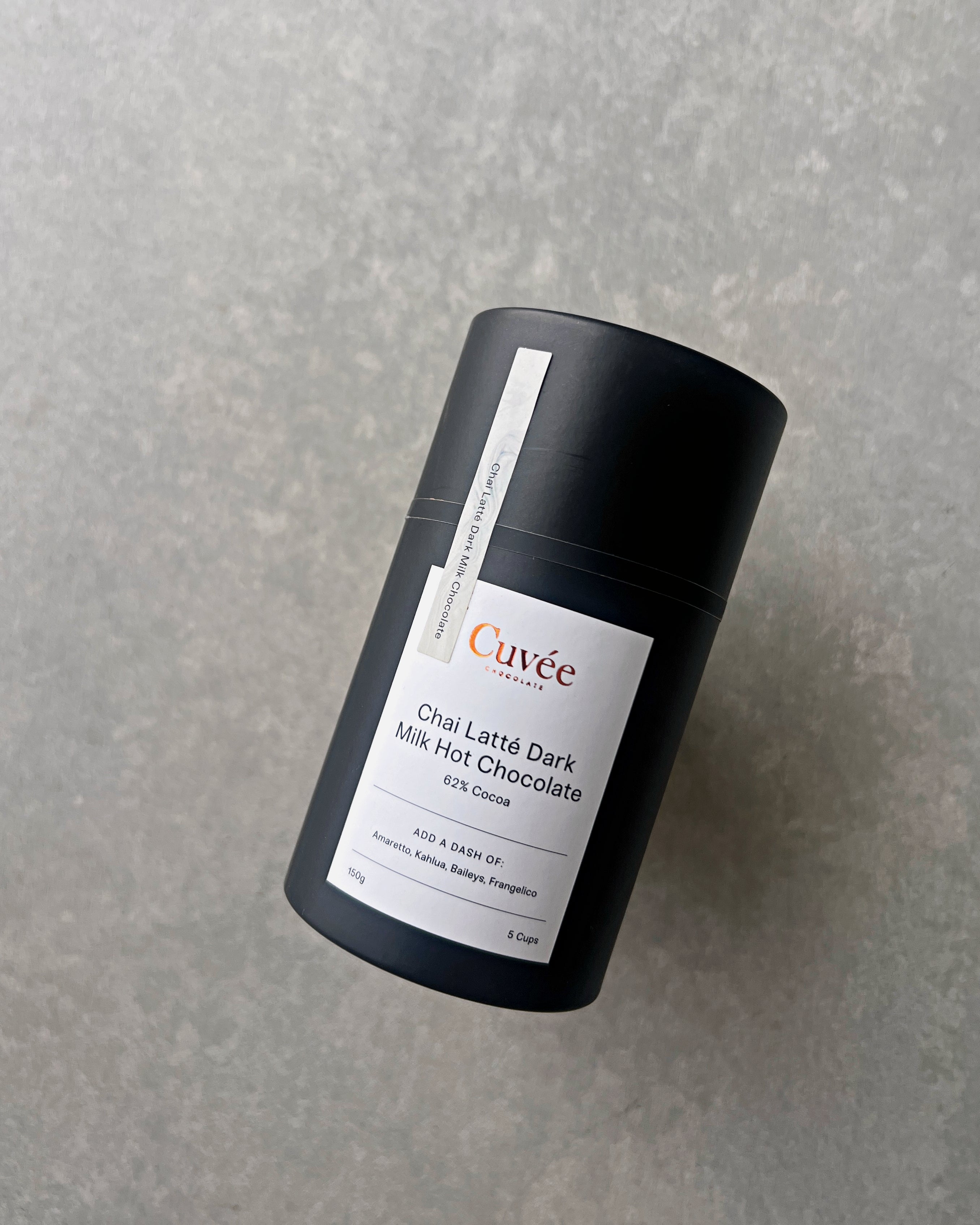 Cuvée : 62% chai latte dark milk hot chocolate