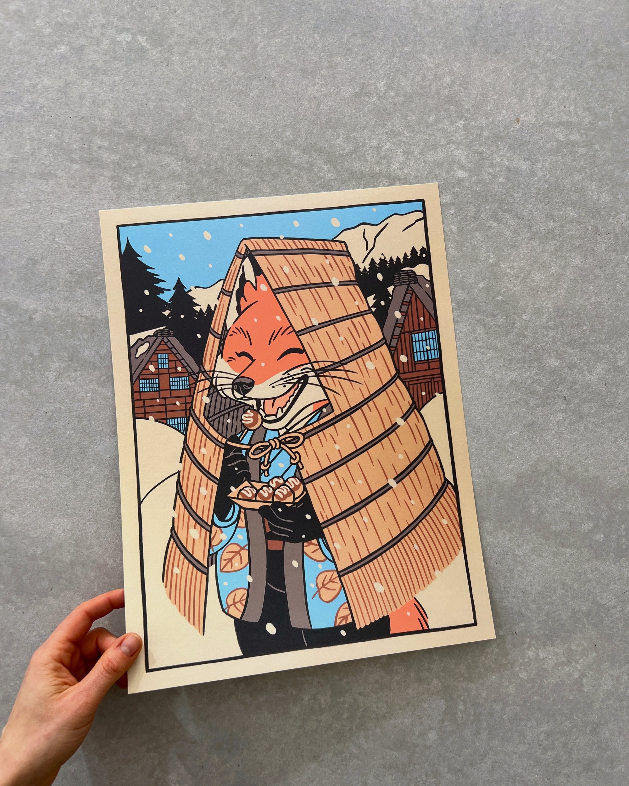 yeaaah! studio prints & postcards : fox in snow