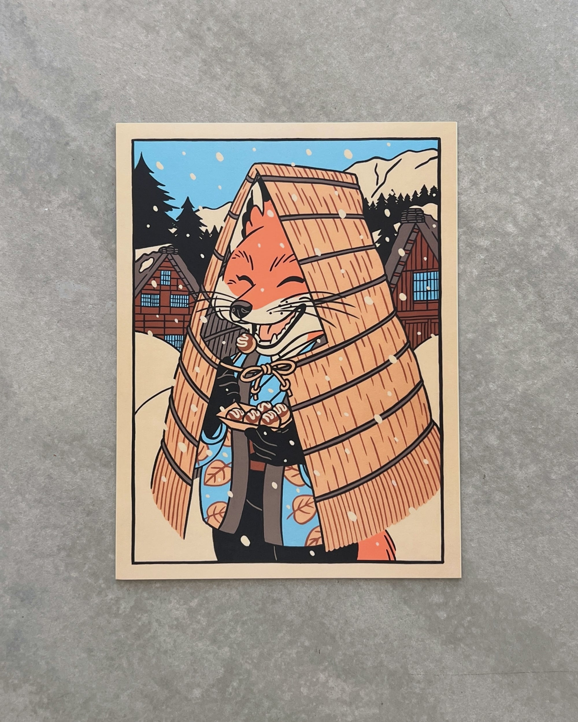 yeaaah! studio prints & postcards : fox in snow