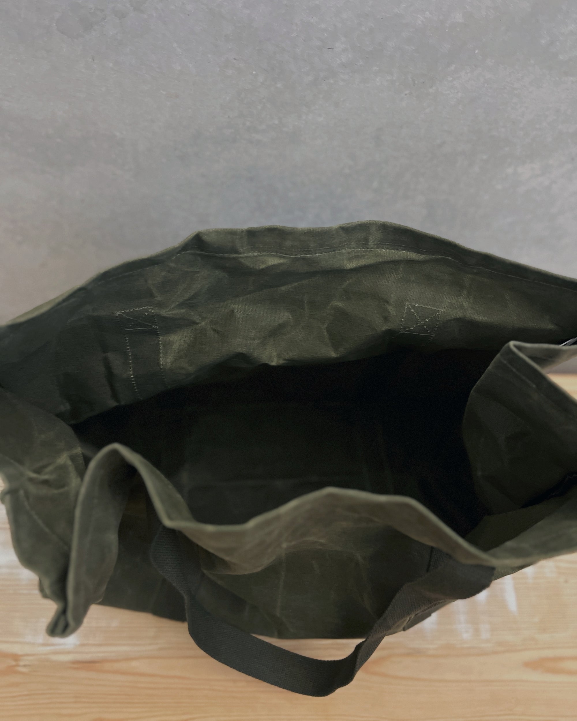 large waxed canvas tote