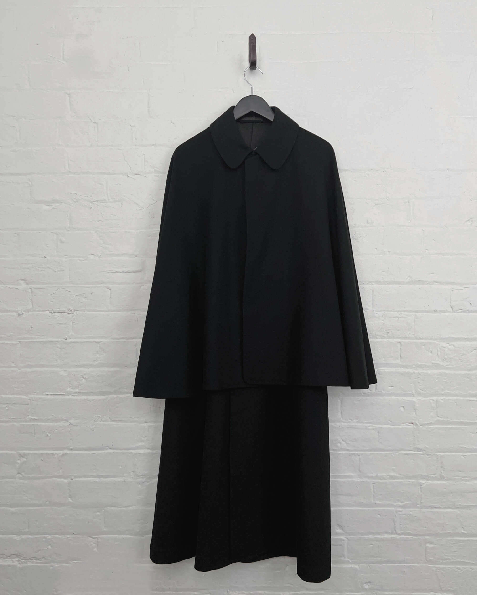 japanese wool overcoat with cloak