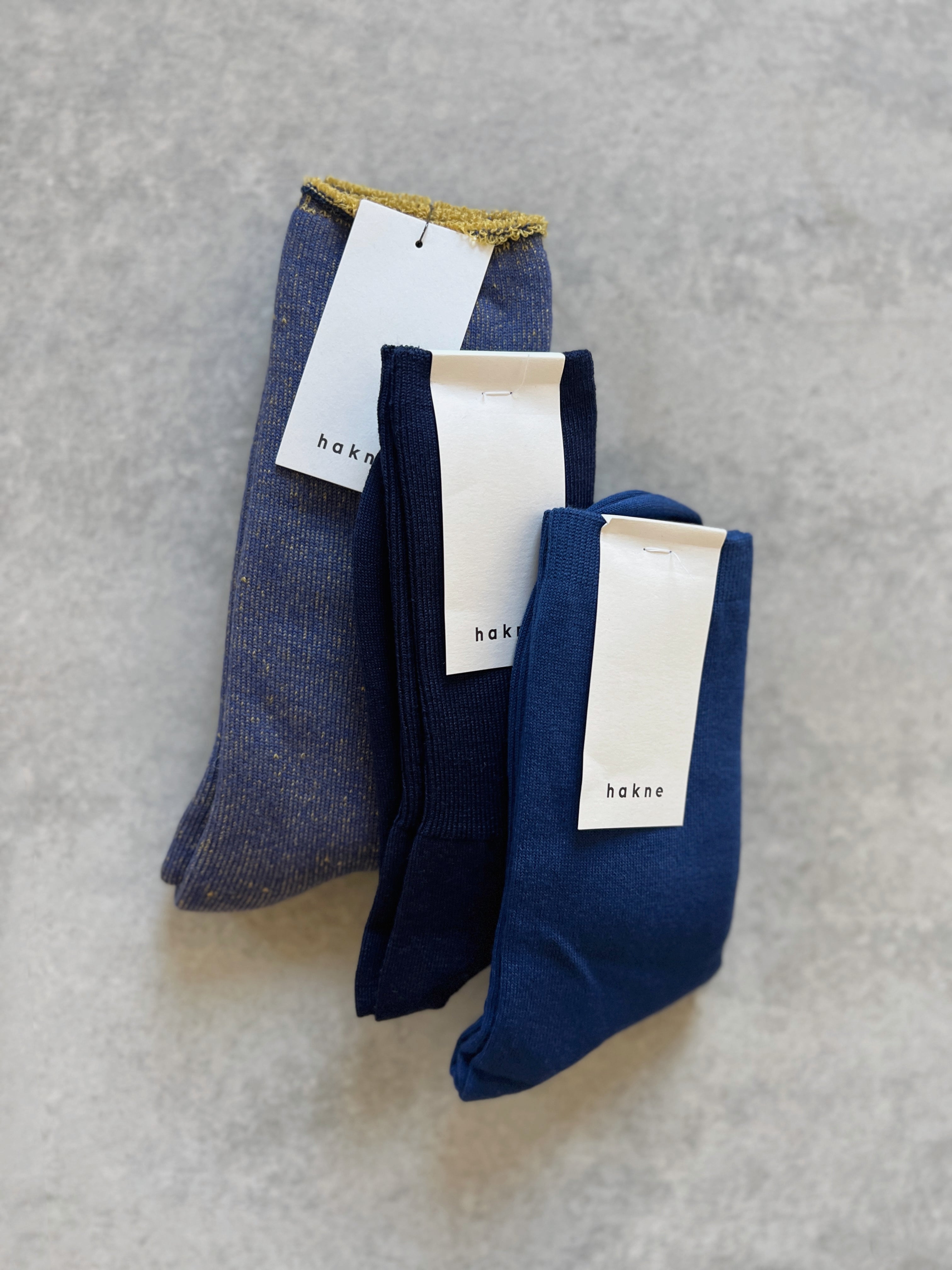 hakne : silk cotton double faced socks