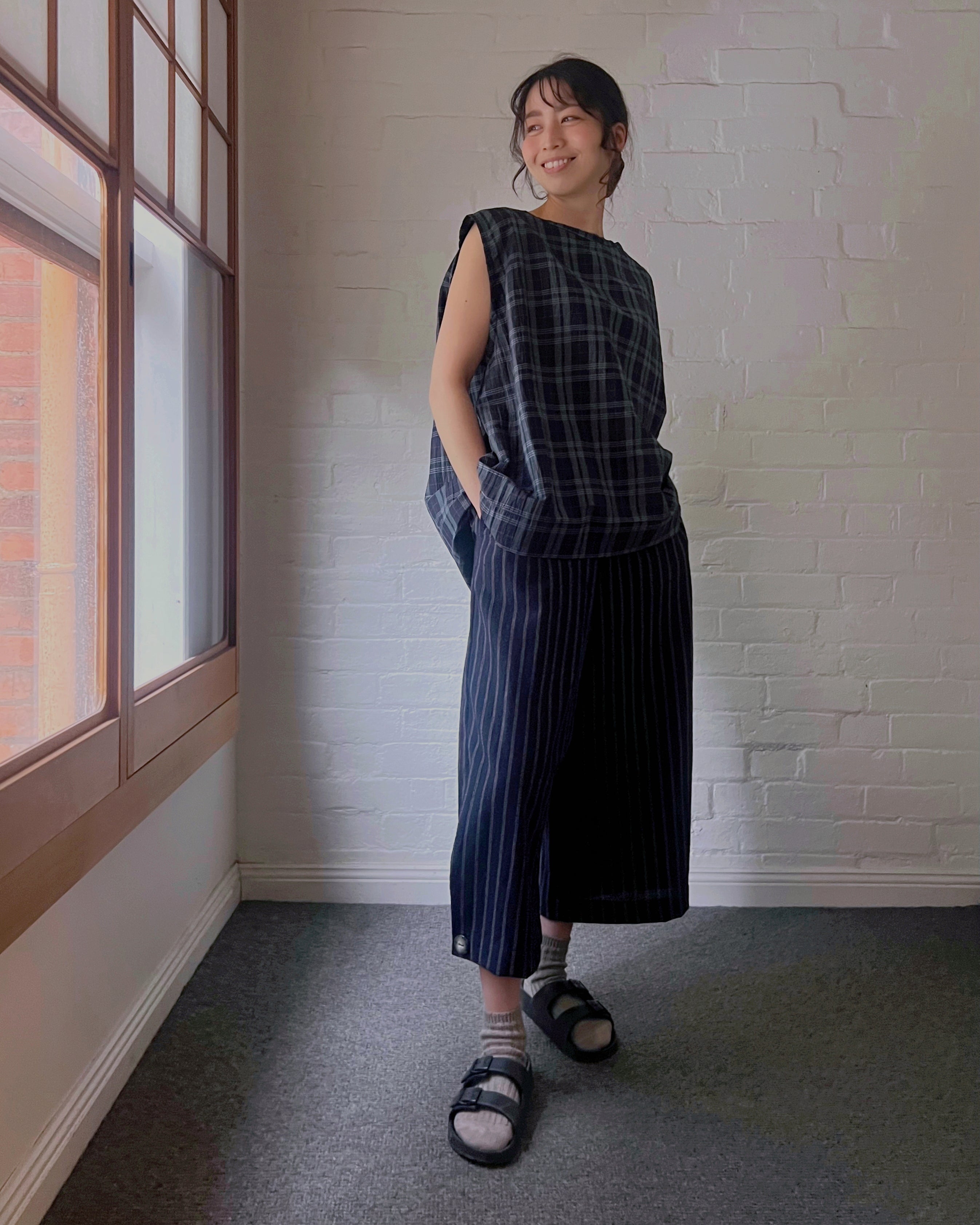 LJ struthers : striped cotton pants
