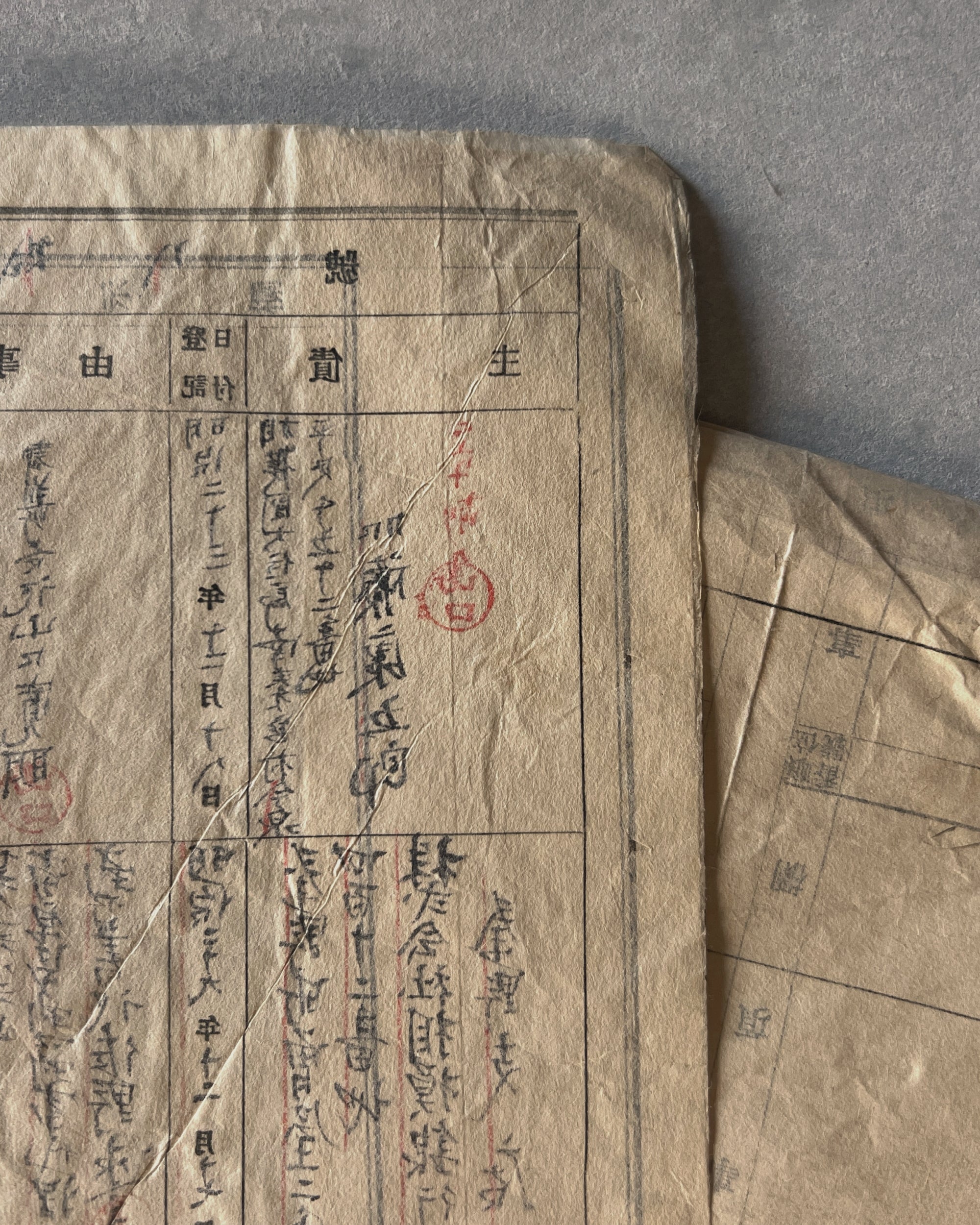 vintage japanese ledger paper with handwriting