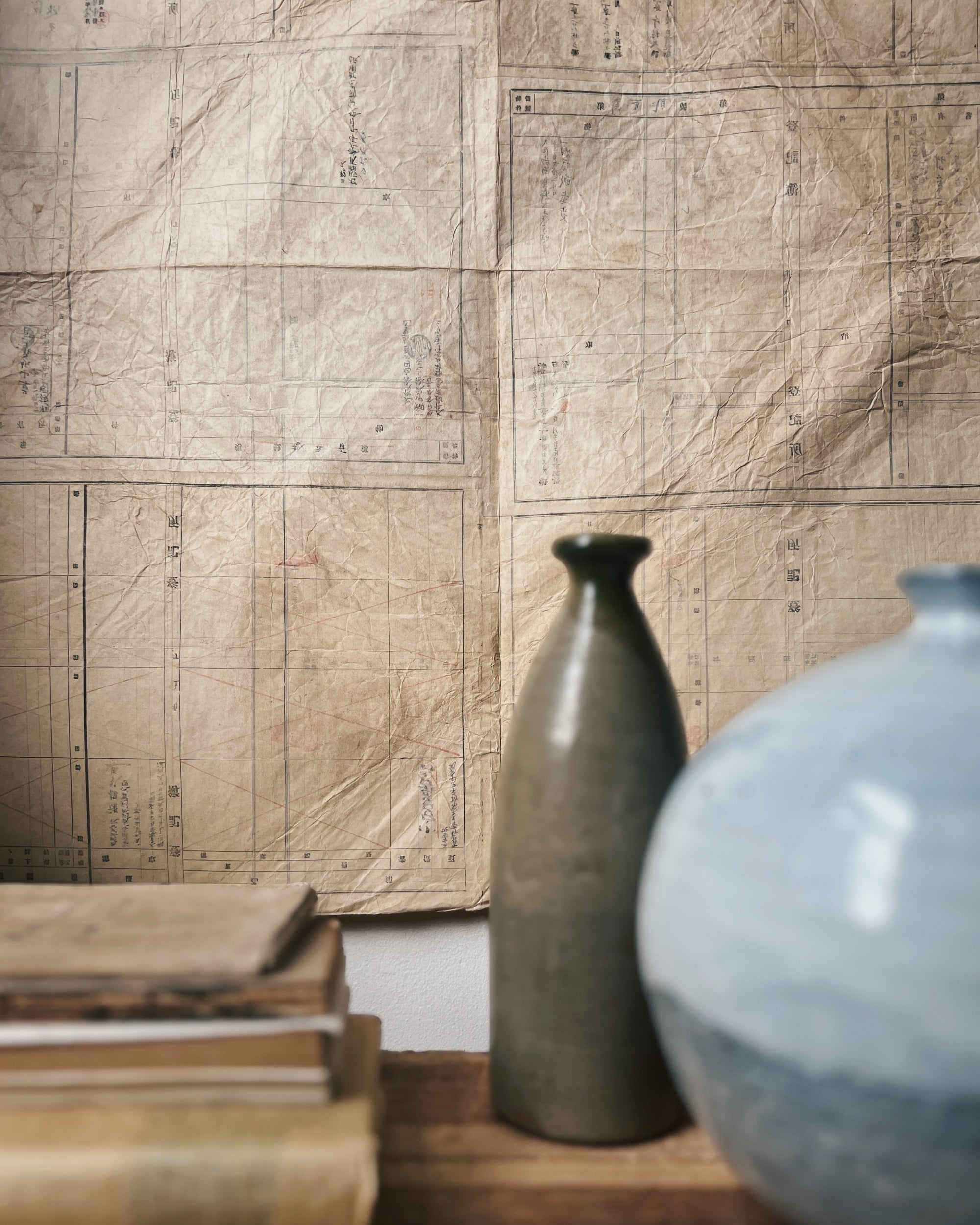 vintage japanese ledger paper with handwriting
