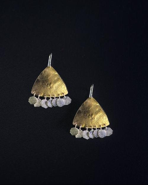 Ewa : sterling silver & gold biak earrings