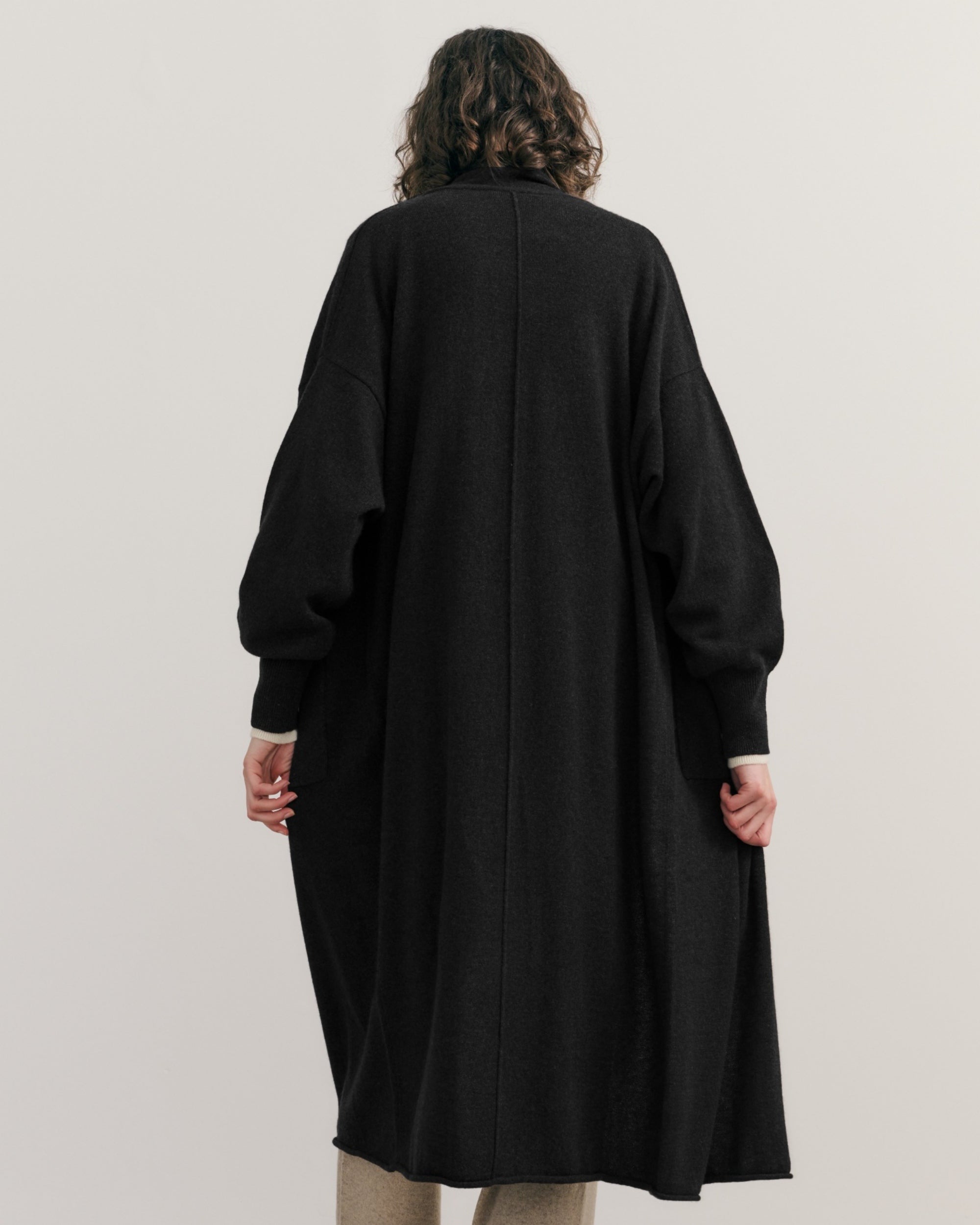 cashmerism : oversize maxi cardigan in black
