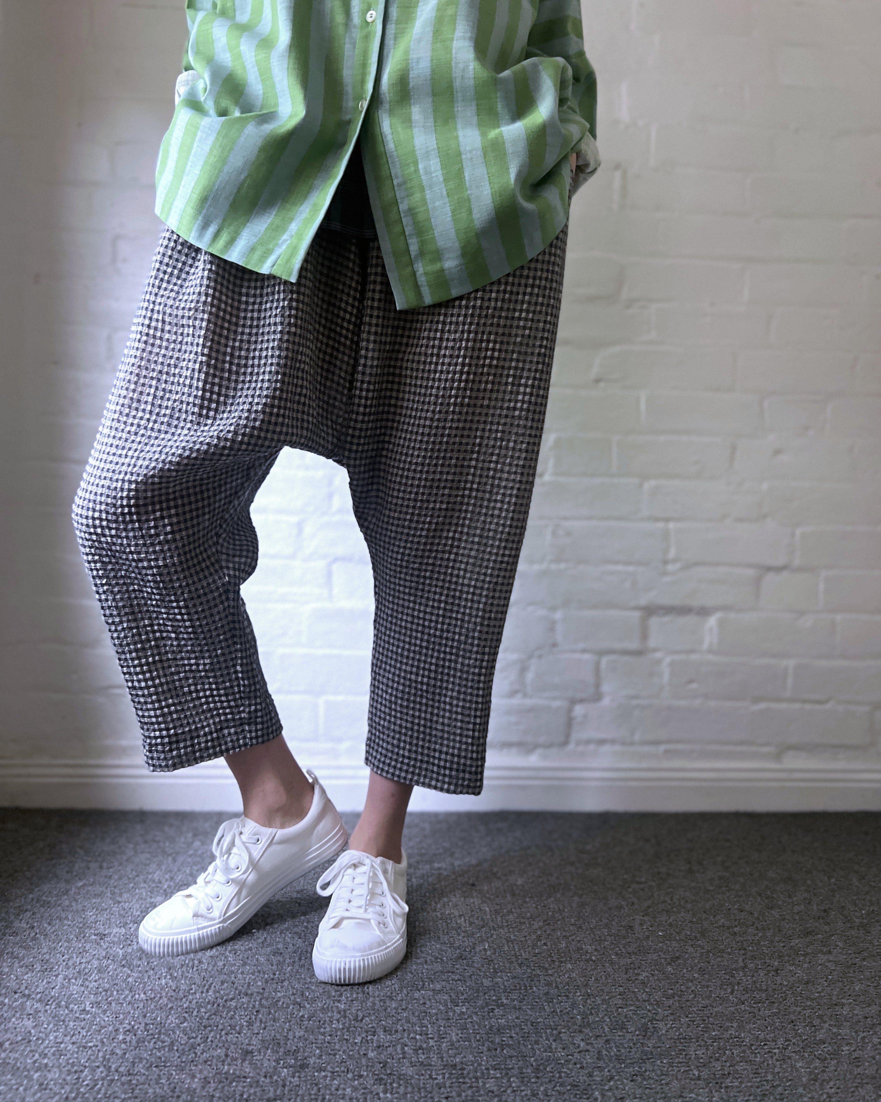 LJ struthers : checkered cotton pants