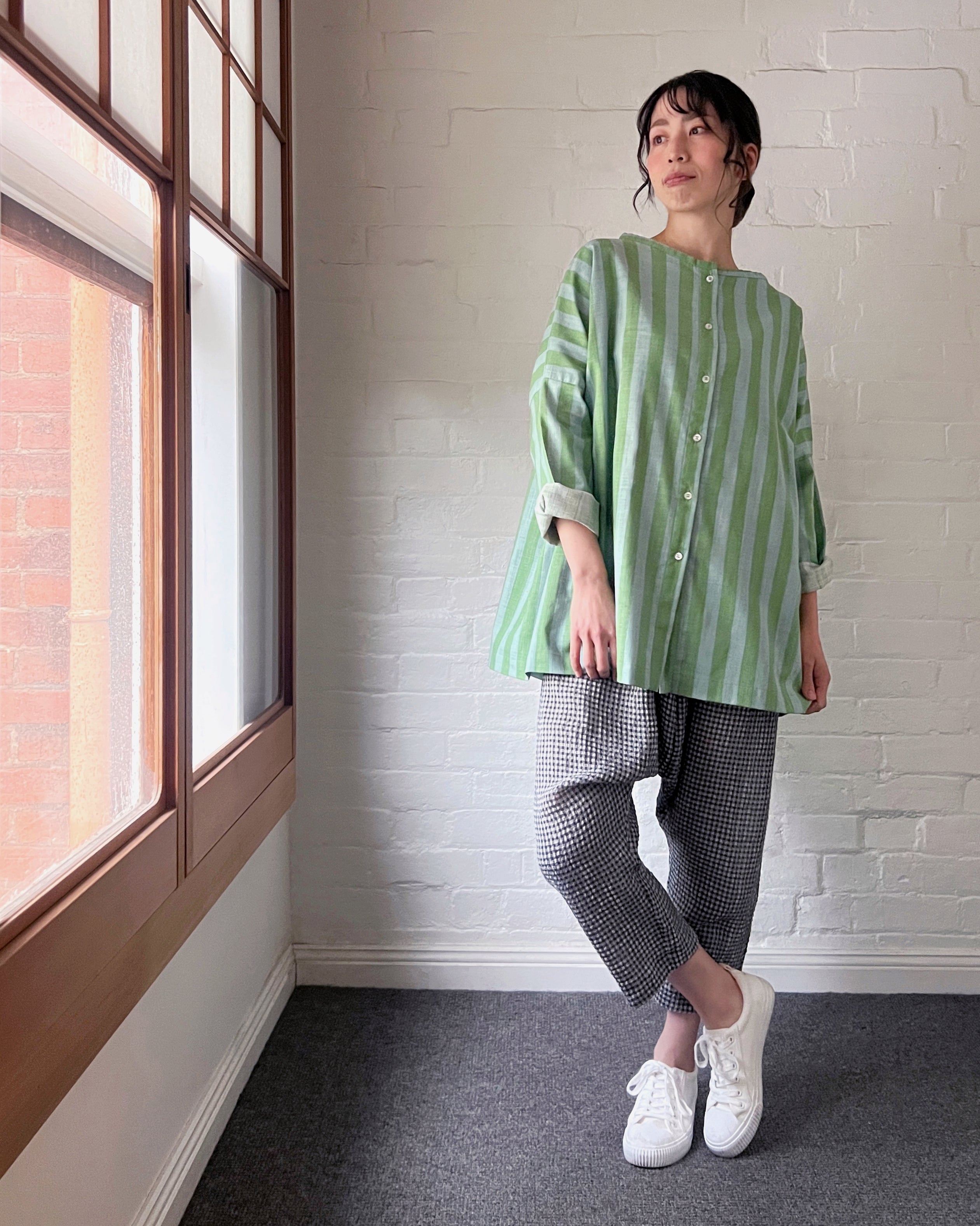 LJ struthers : checkered cotton pants