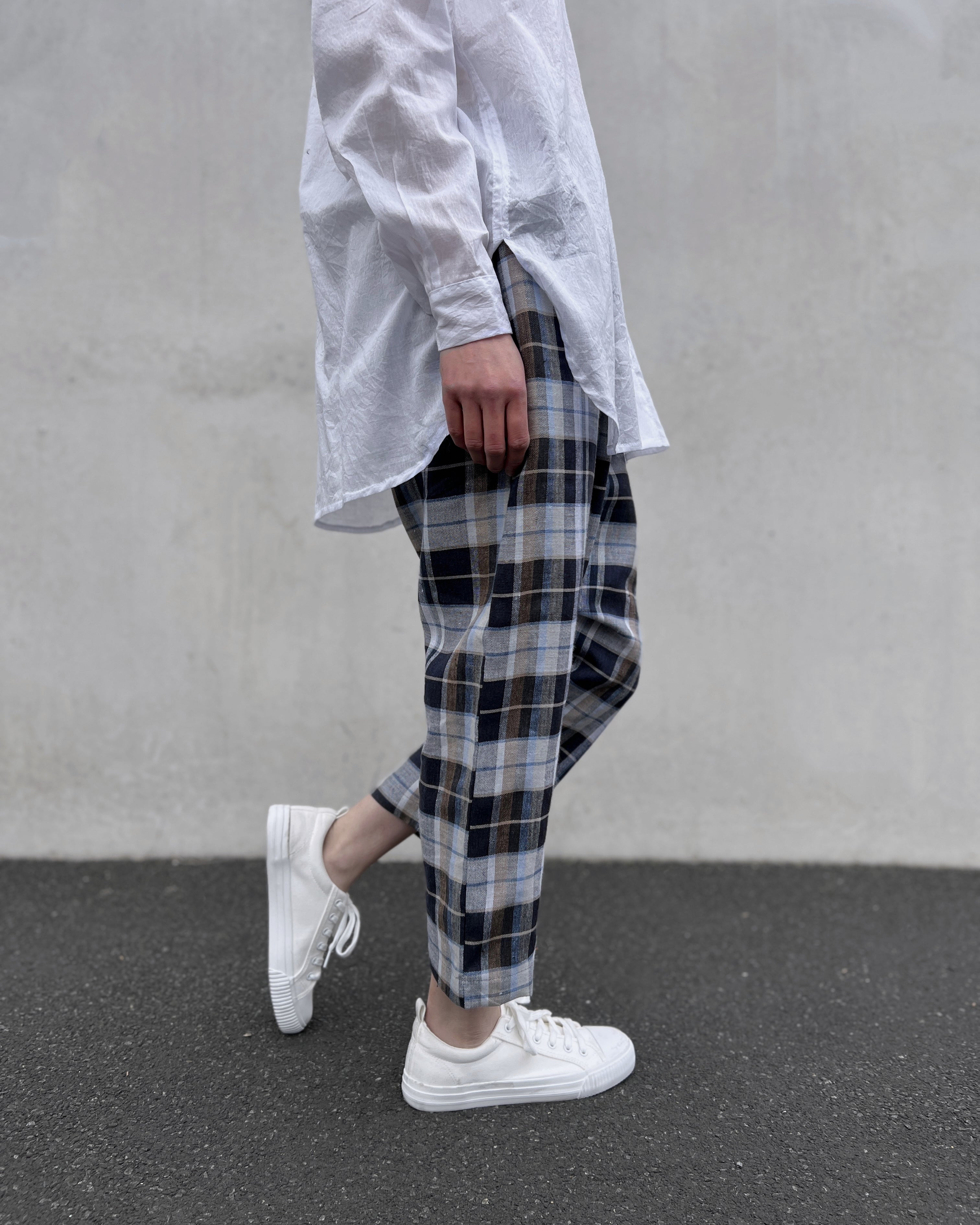 LJ struthers : linen check pants