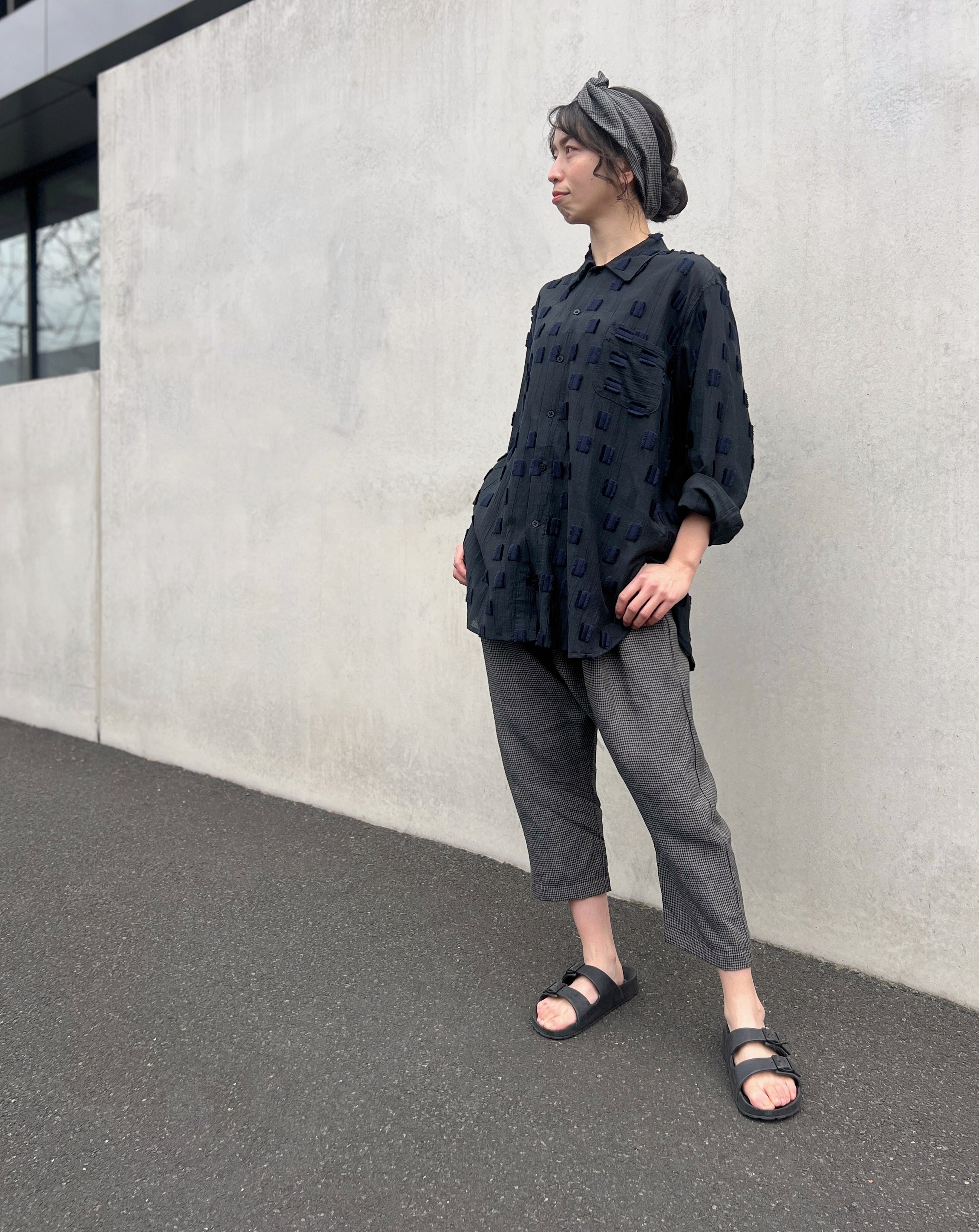 LJ struthers : micro check linen pants