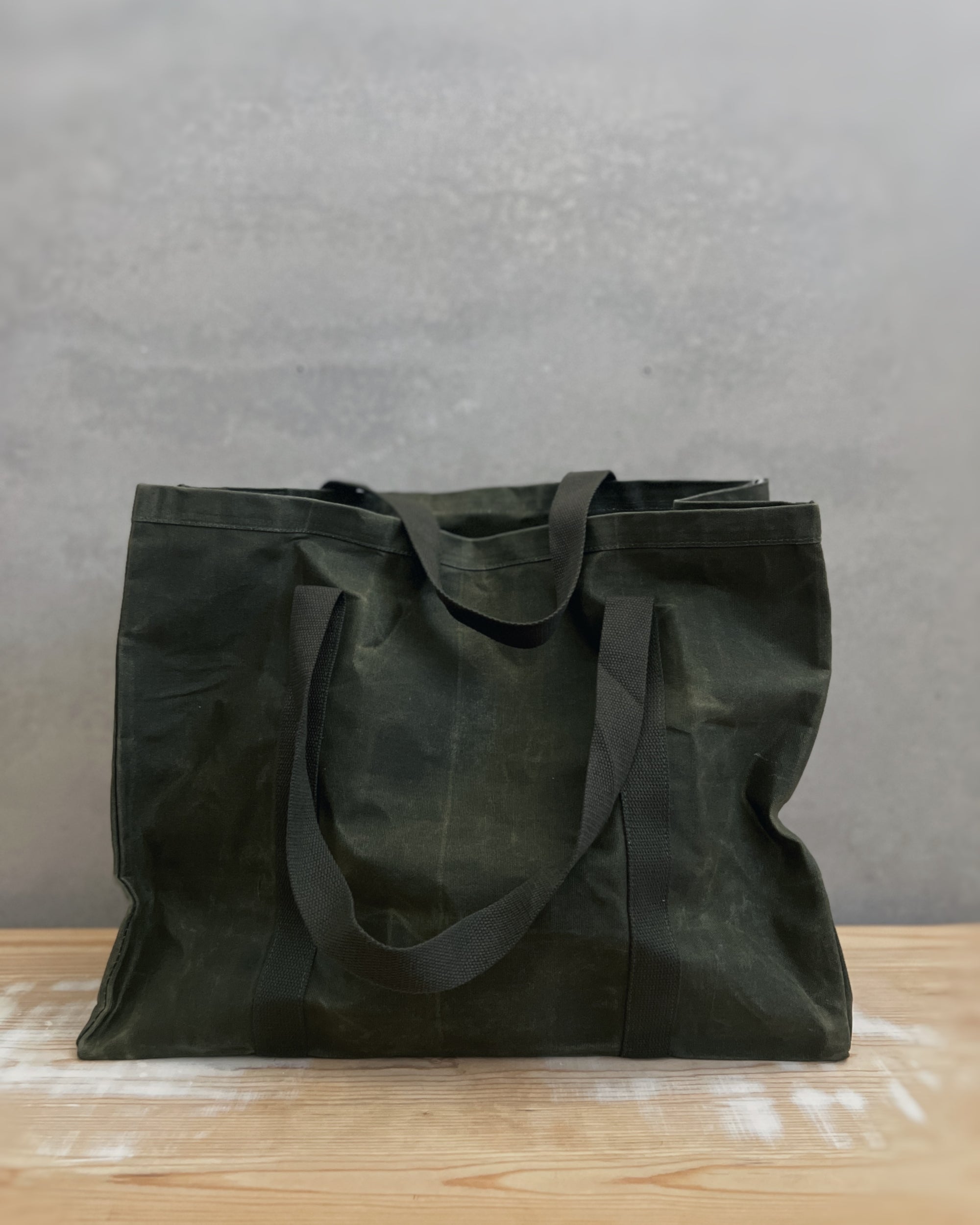 large waxed canvas tote