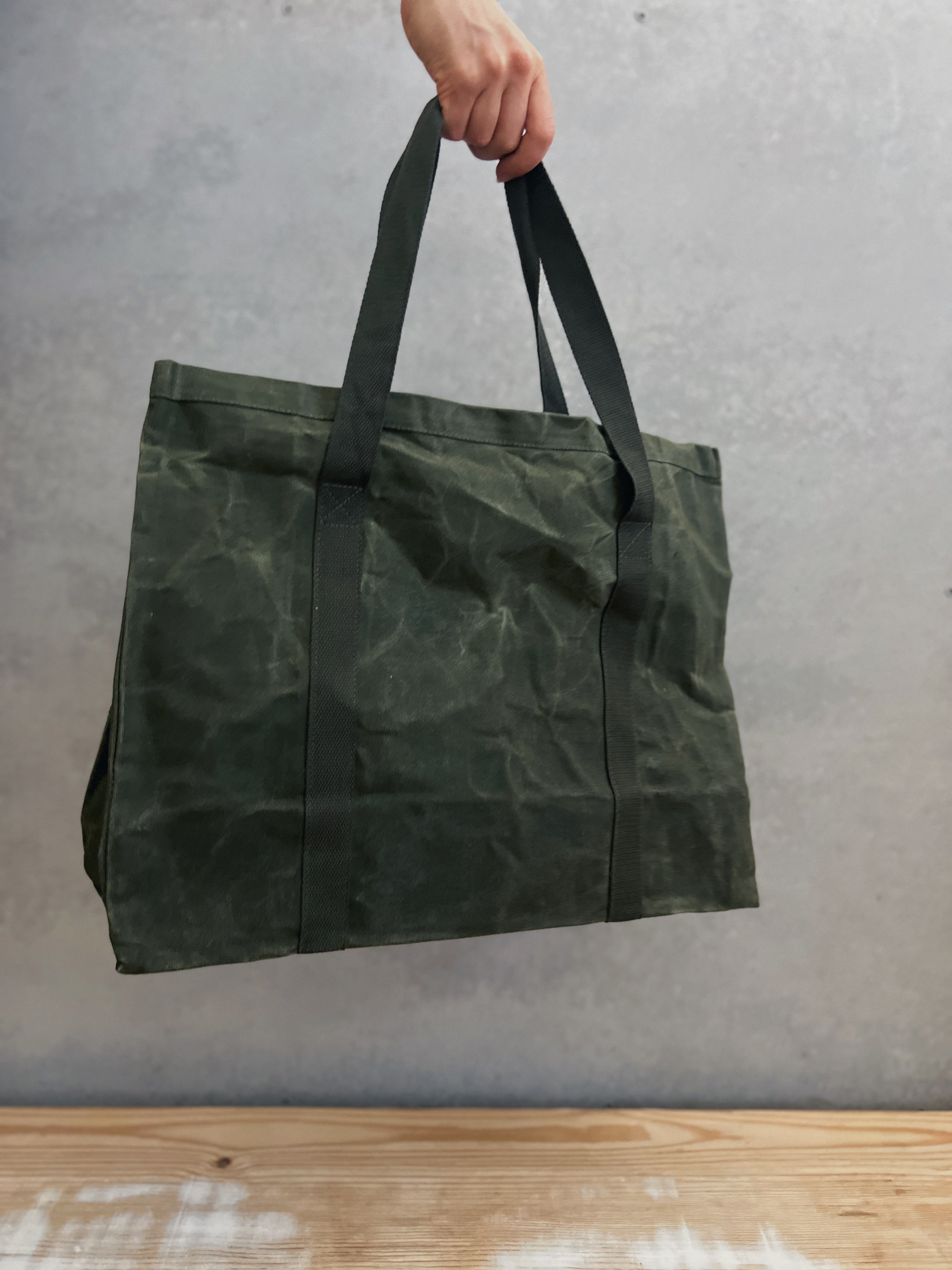 large waxed canvas tote