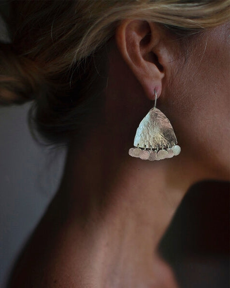 Ewa : silver biak earrings