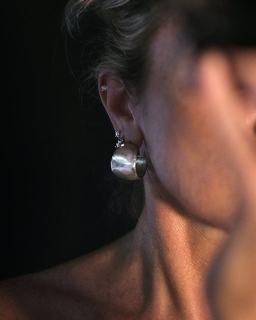 Ewa : silver hoop earrings