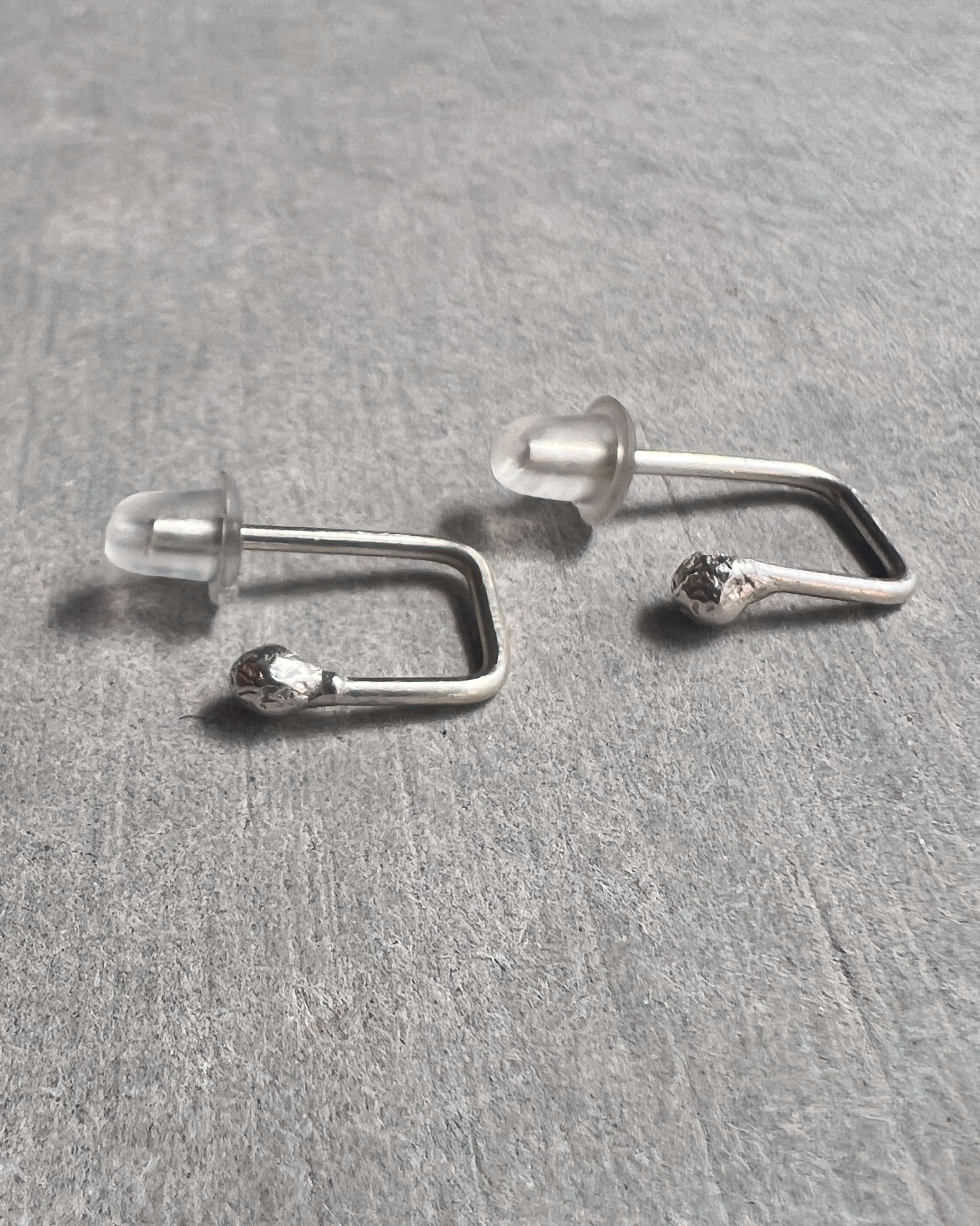 steamylab : sterling silver mini matchstick earrings