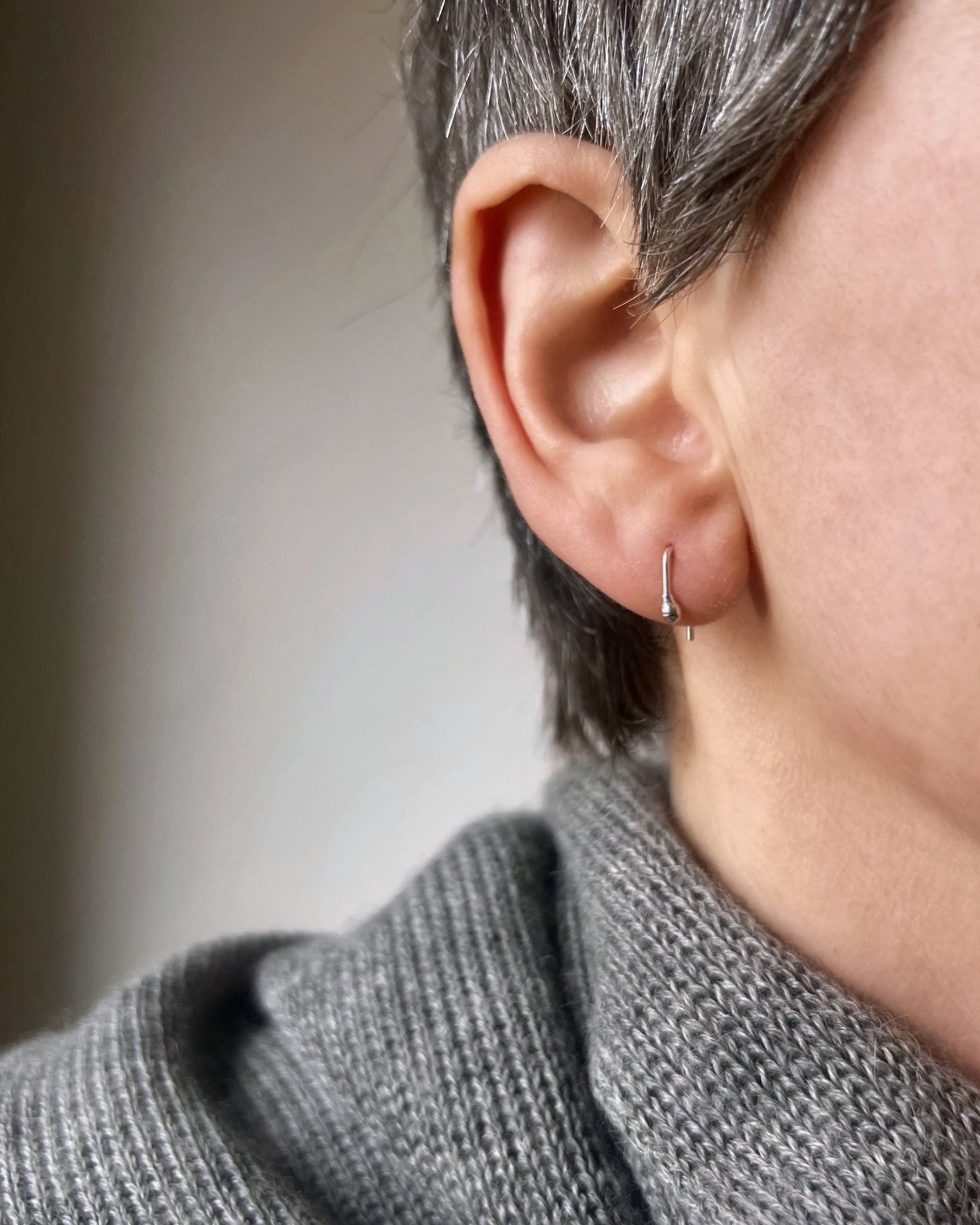 steamylab : sterling silver mini matchstick earrings