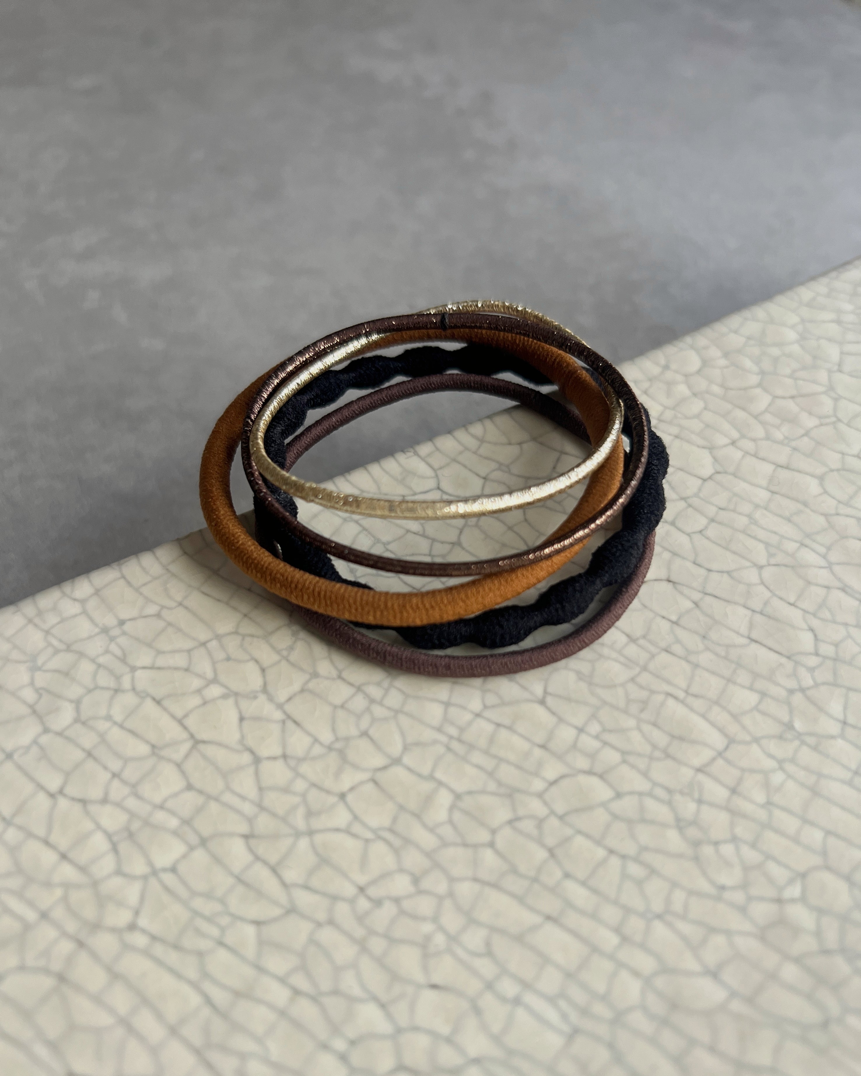 'm' for the maker : hair tie set - gingerbread