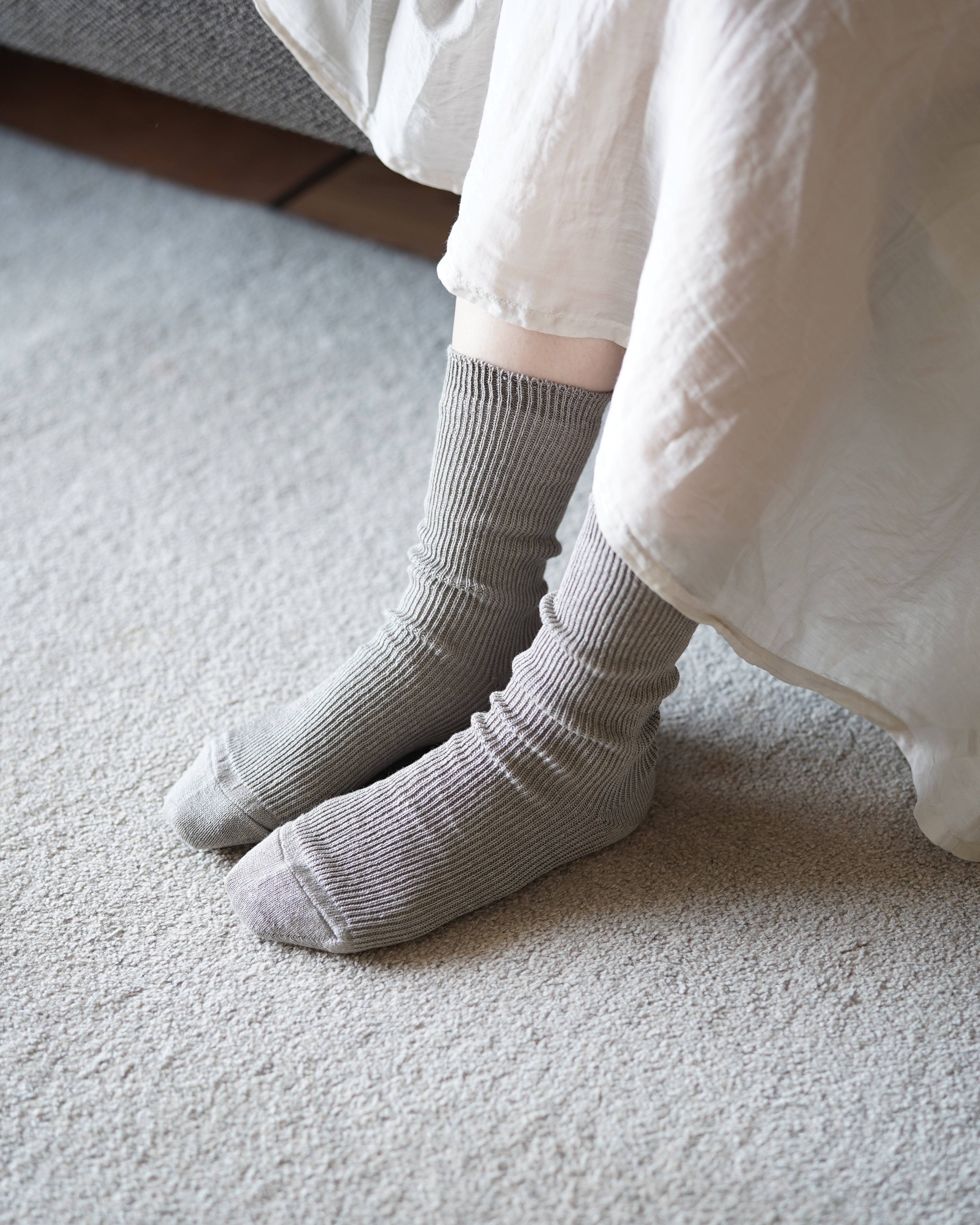 hakne : linen ribbed socks