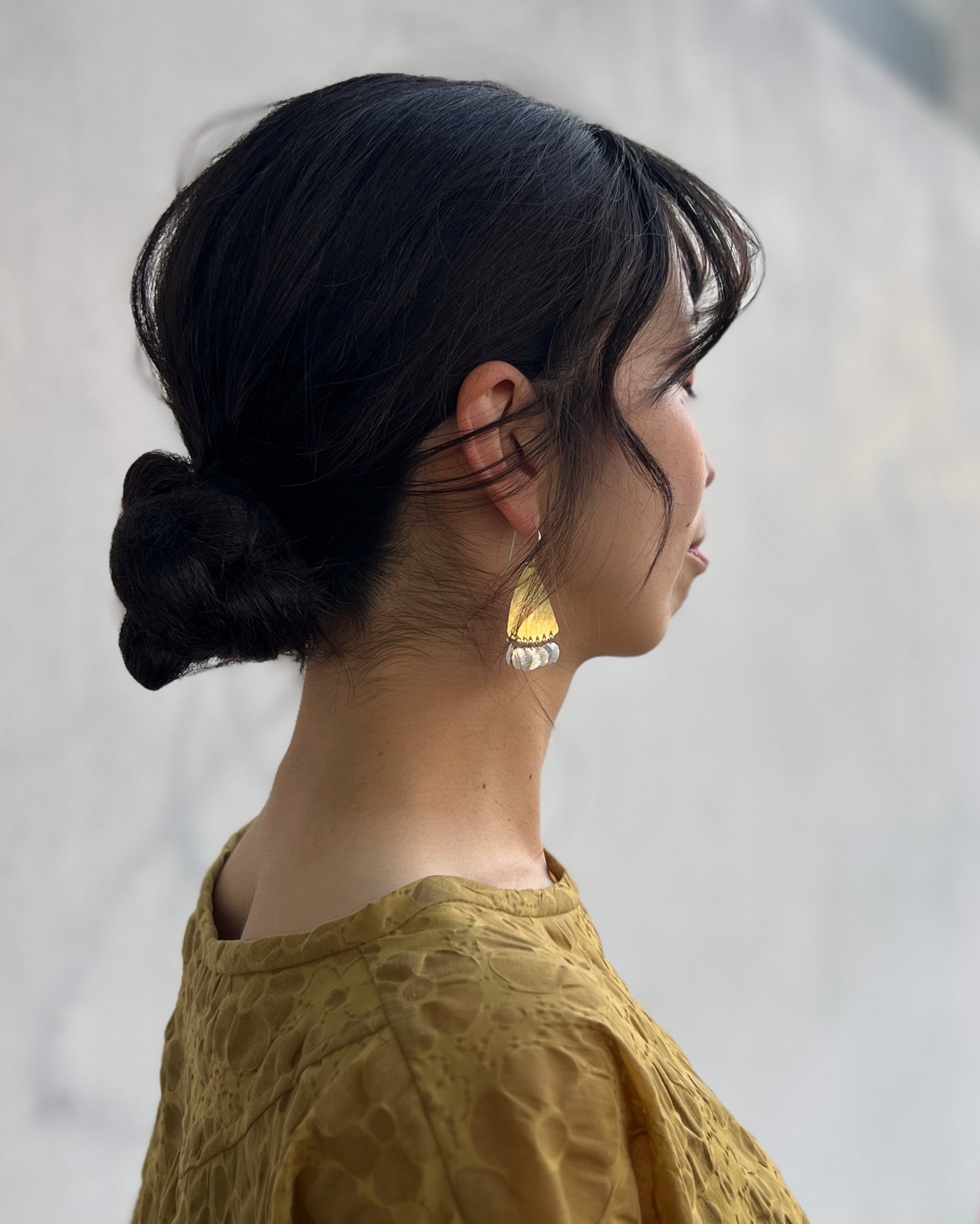 Ewa : sterling silver & gold biak earrings