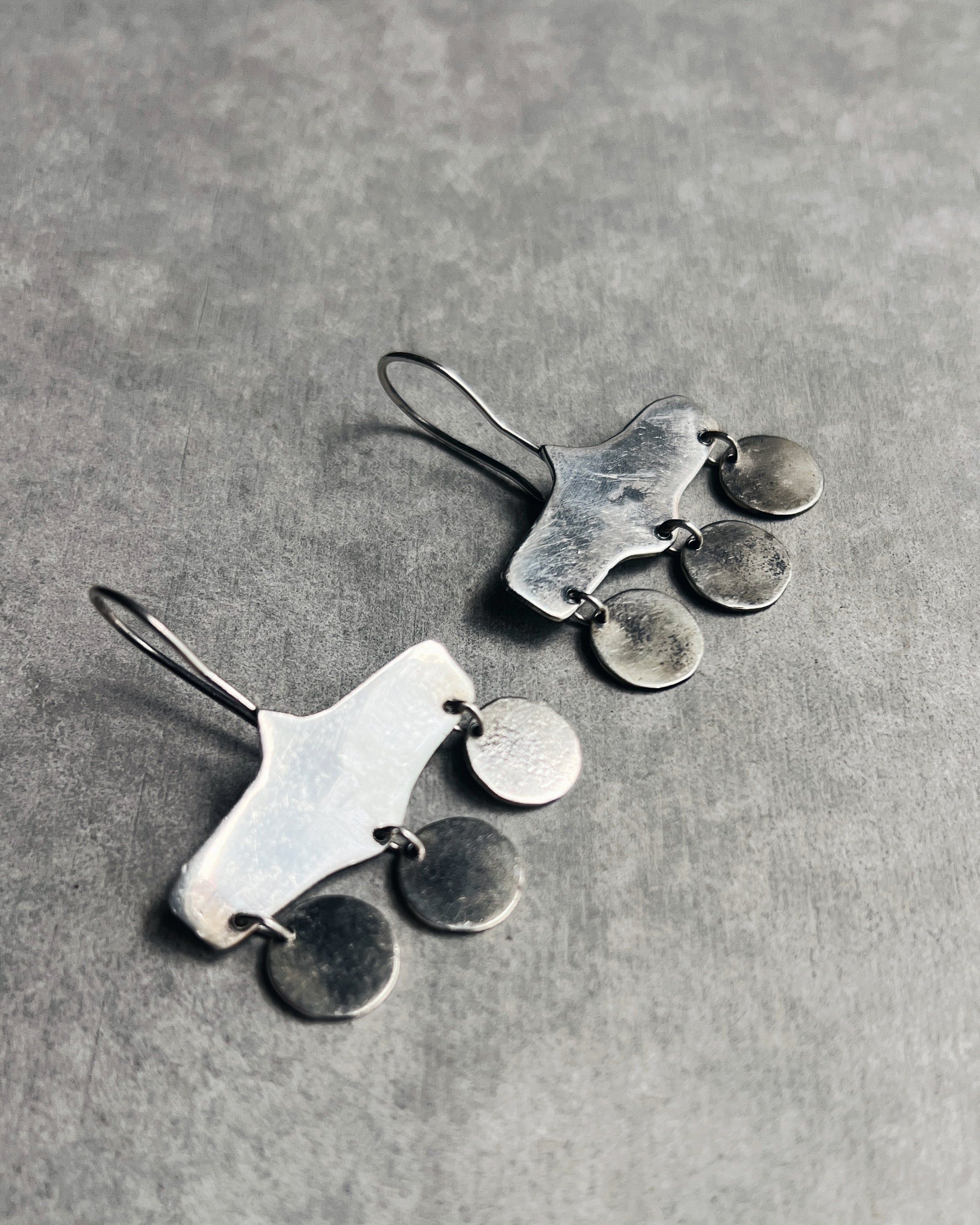 Ewa : silver charm earrings