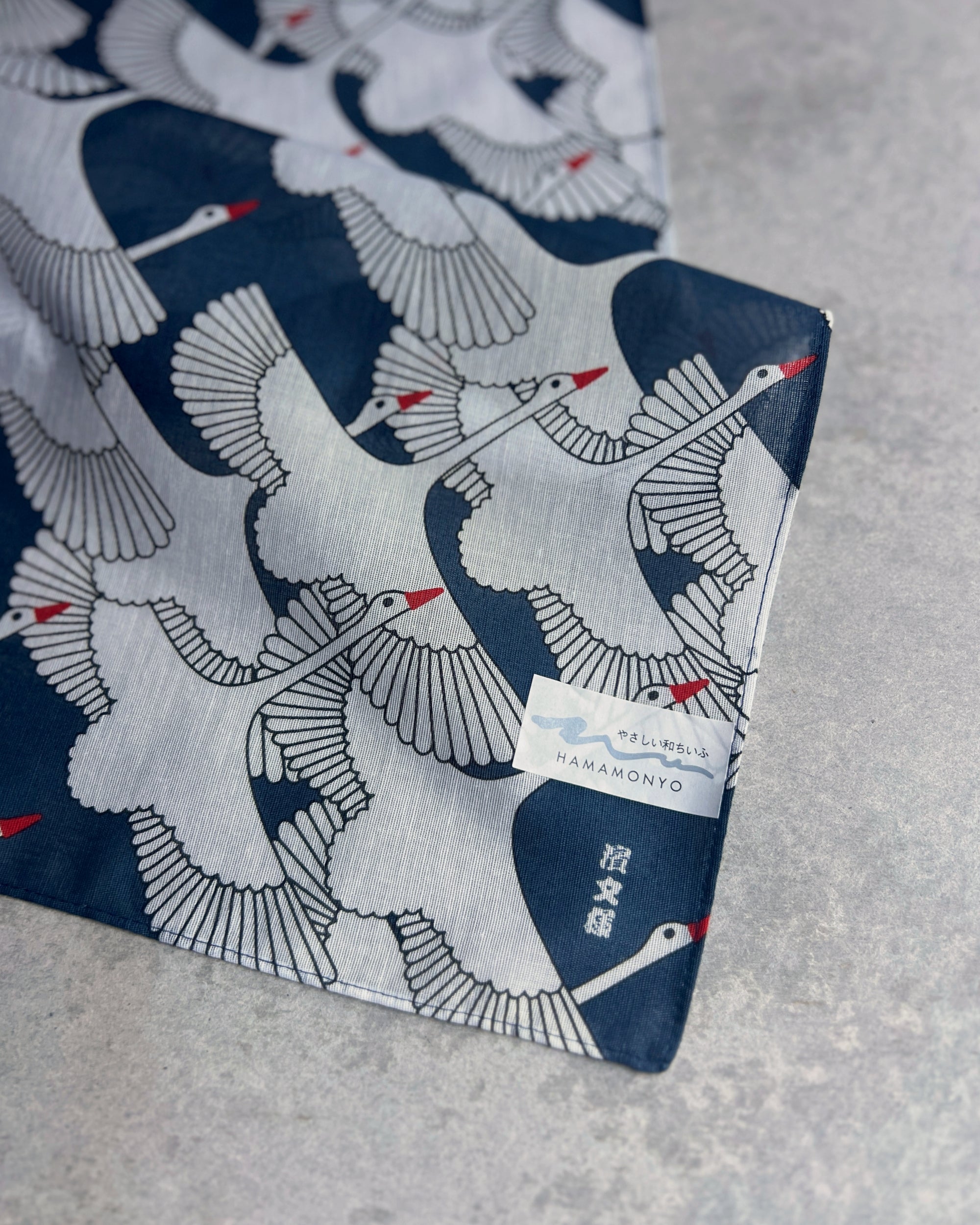 Hamamonyo : cotton crane scarf & handkerchief