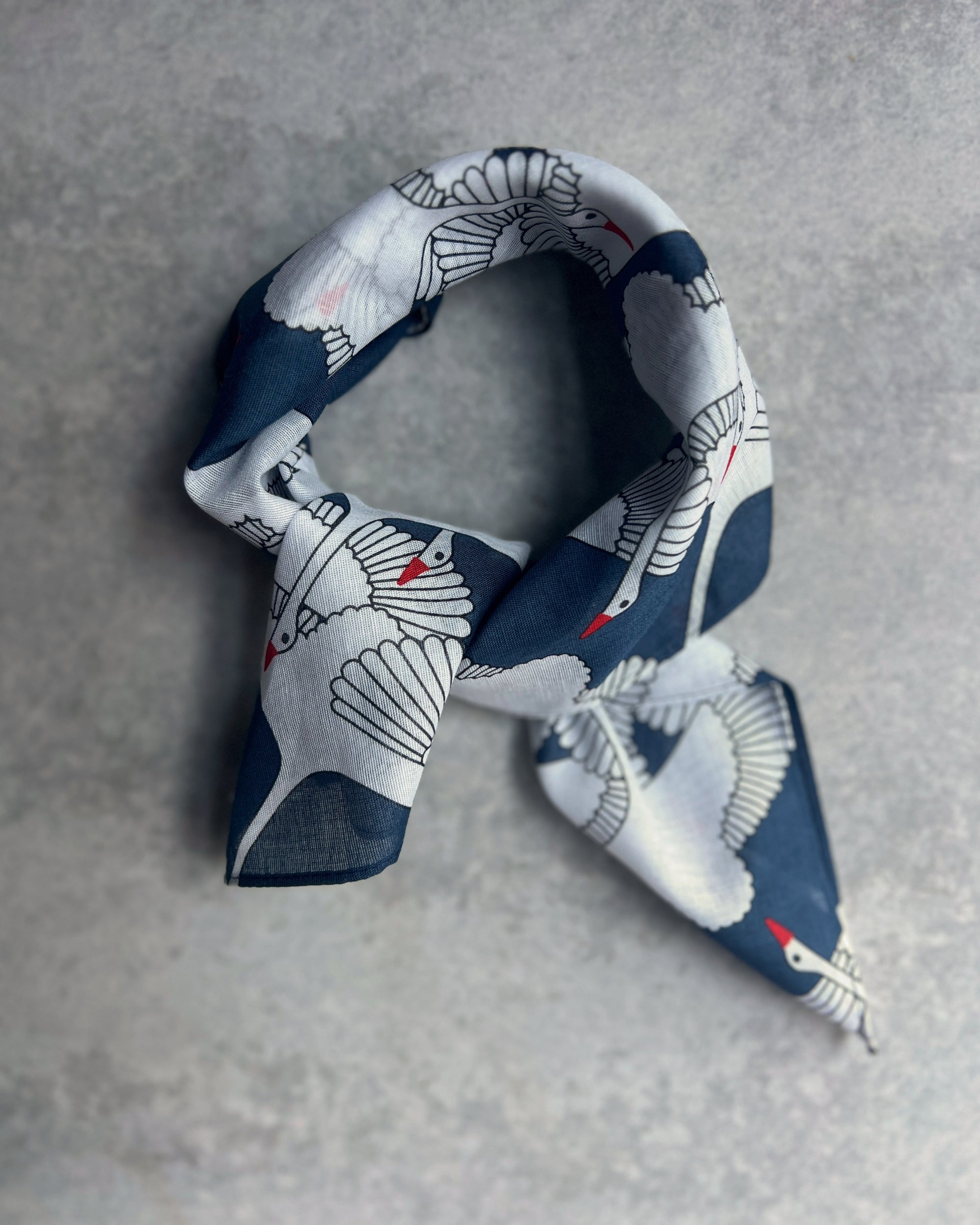 Hamamonyo : cotton crane scarf & handkerchief