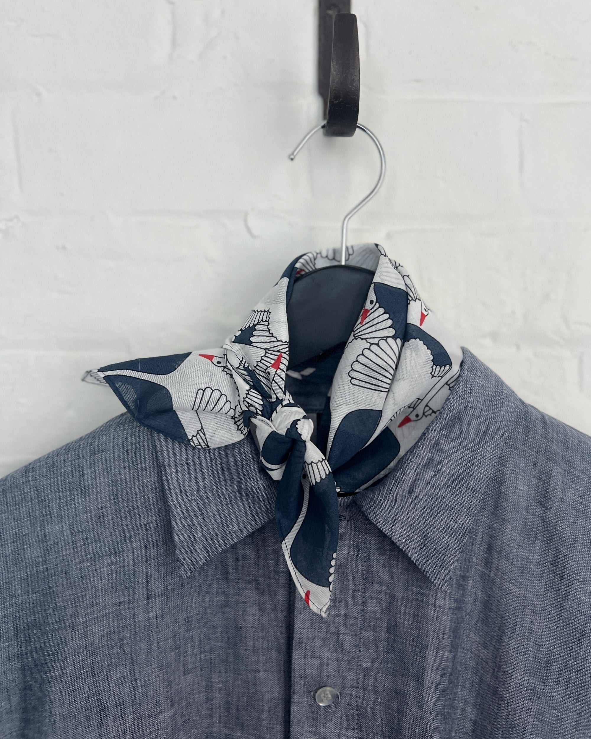 Hamamonyo : cotton crane scarf & handkerchief
