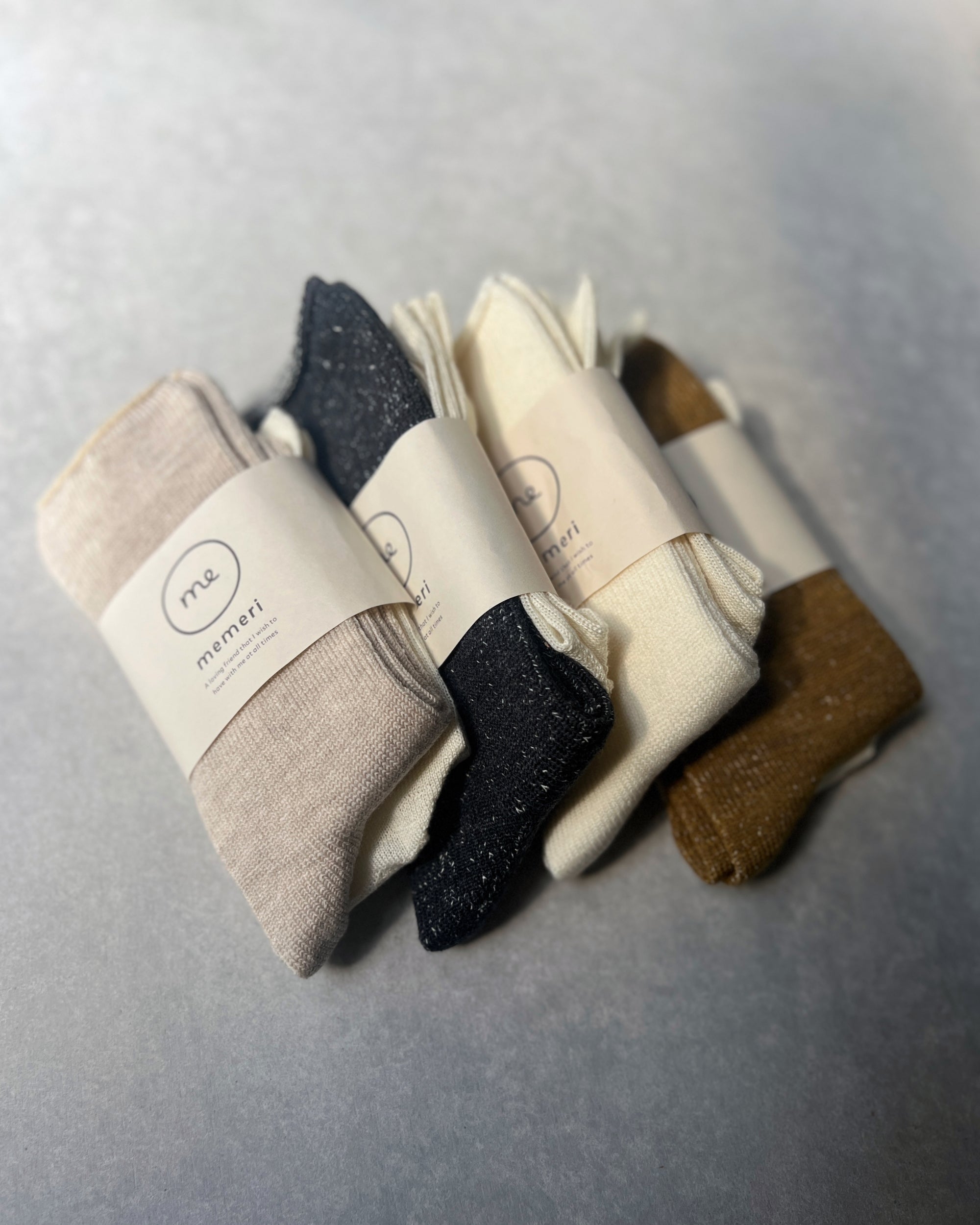 memeri : wool silk layered sock set