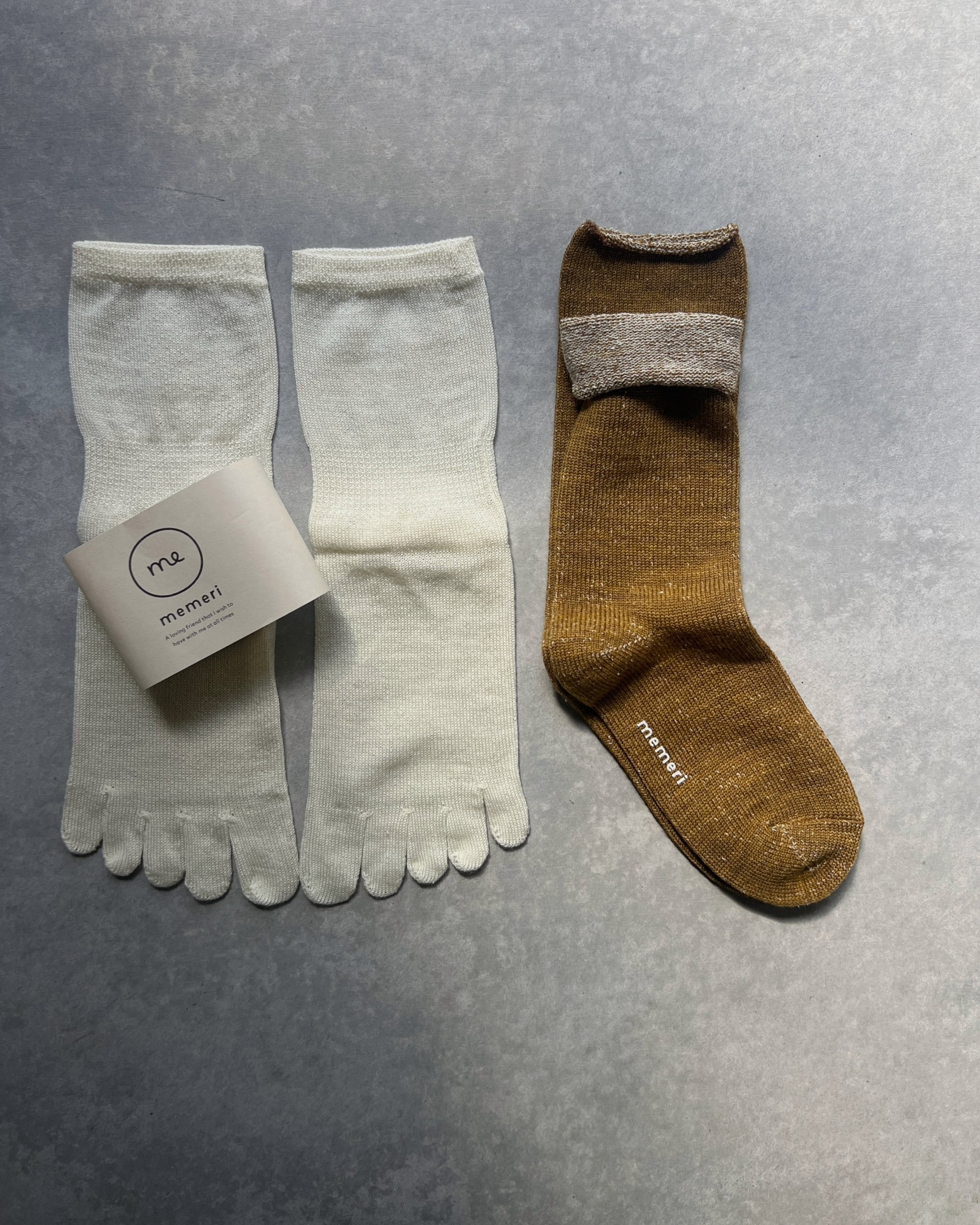memeri : wool silk layered sock set