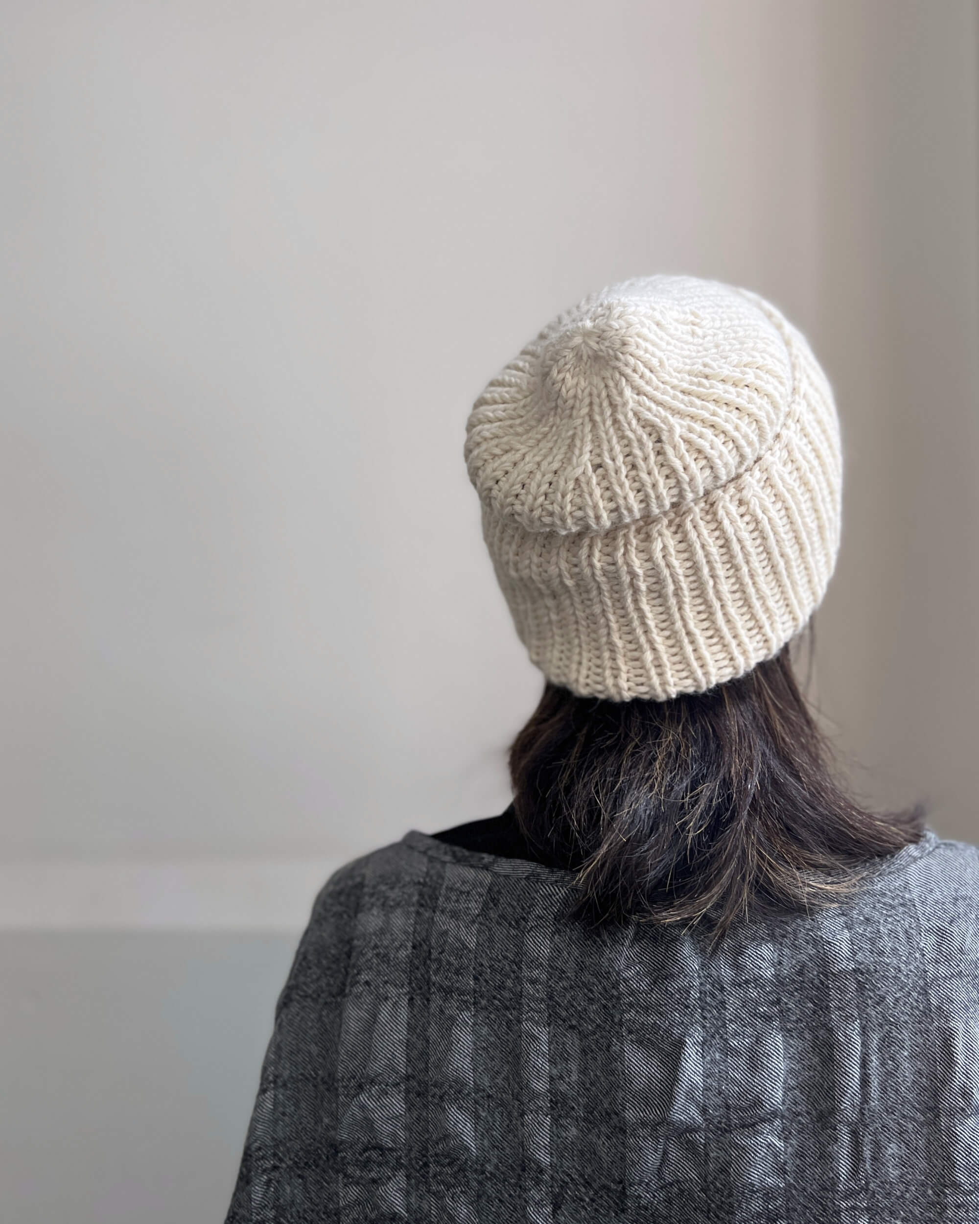 karakoram : alpaca wool ribbed beanie in vanilla bean