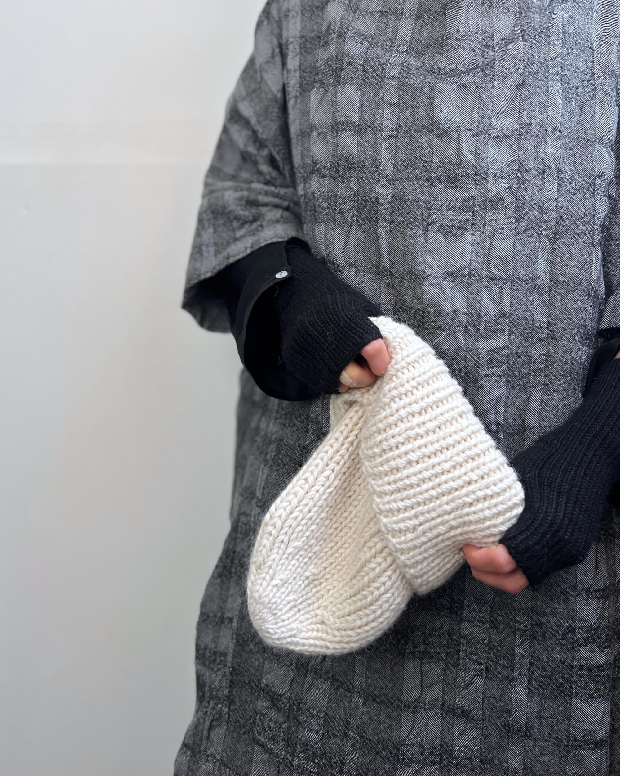 karakoram : alpaca wool ribbed beanie in vanilla bean