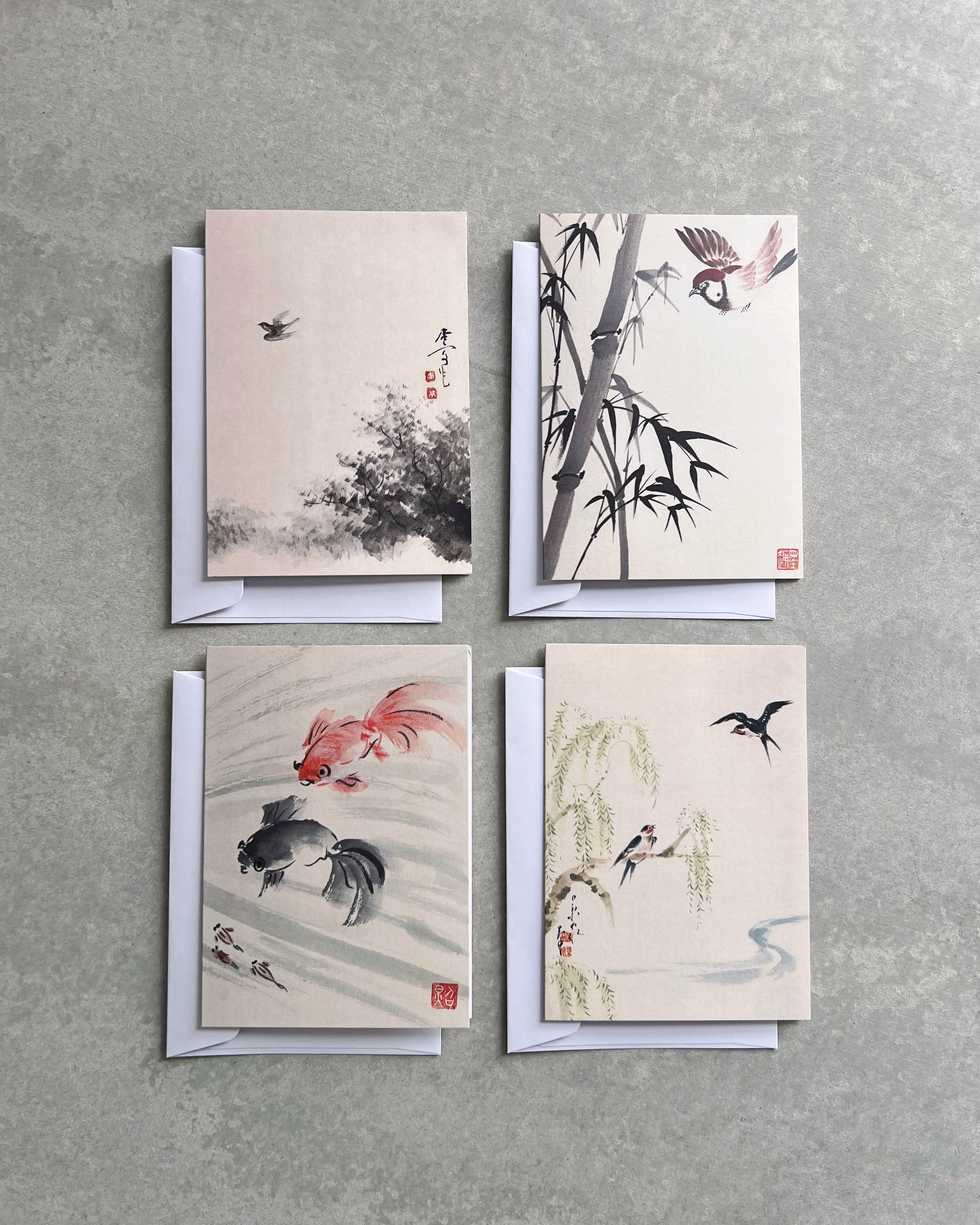 kiku print : greeting cards - bamboo
