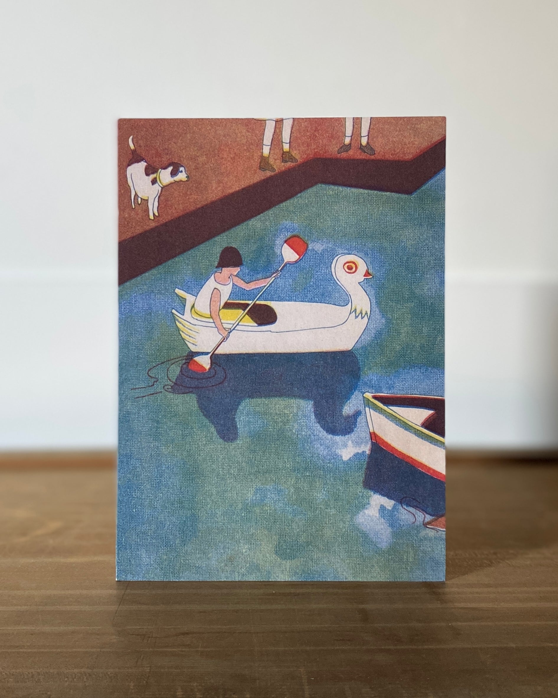 kiku print : greeting card - paddle boat