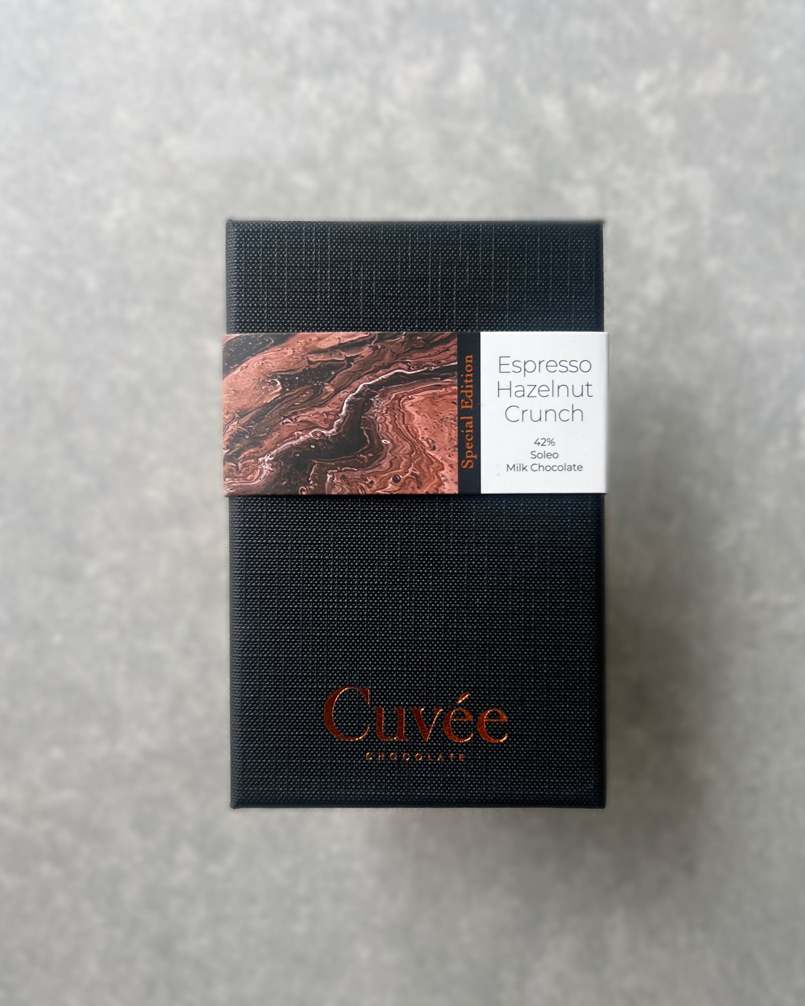 Cuvée : espresso hazelnut crunch 42% milk chocolate