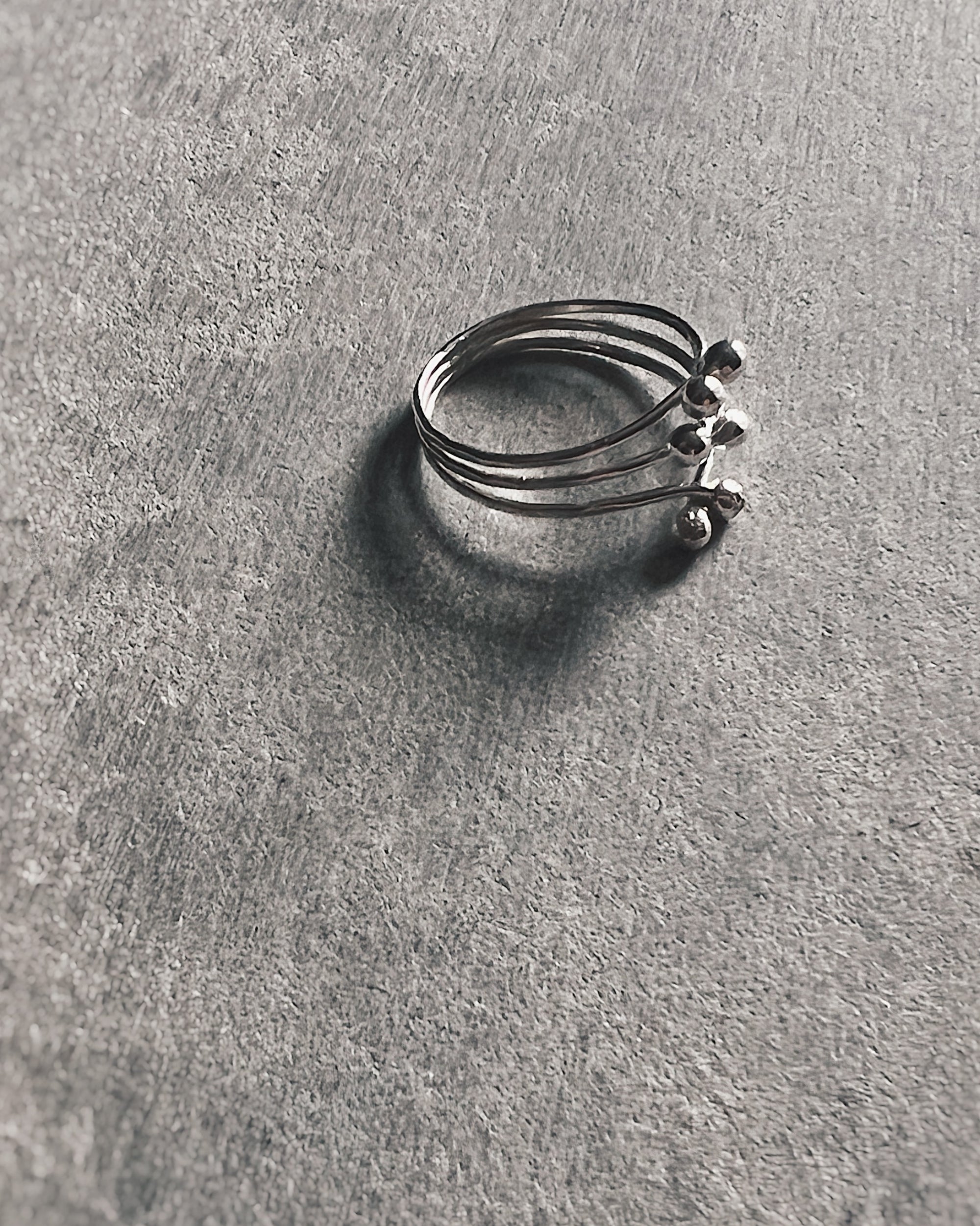steamylab : silver multi drop ring
