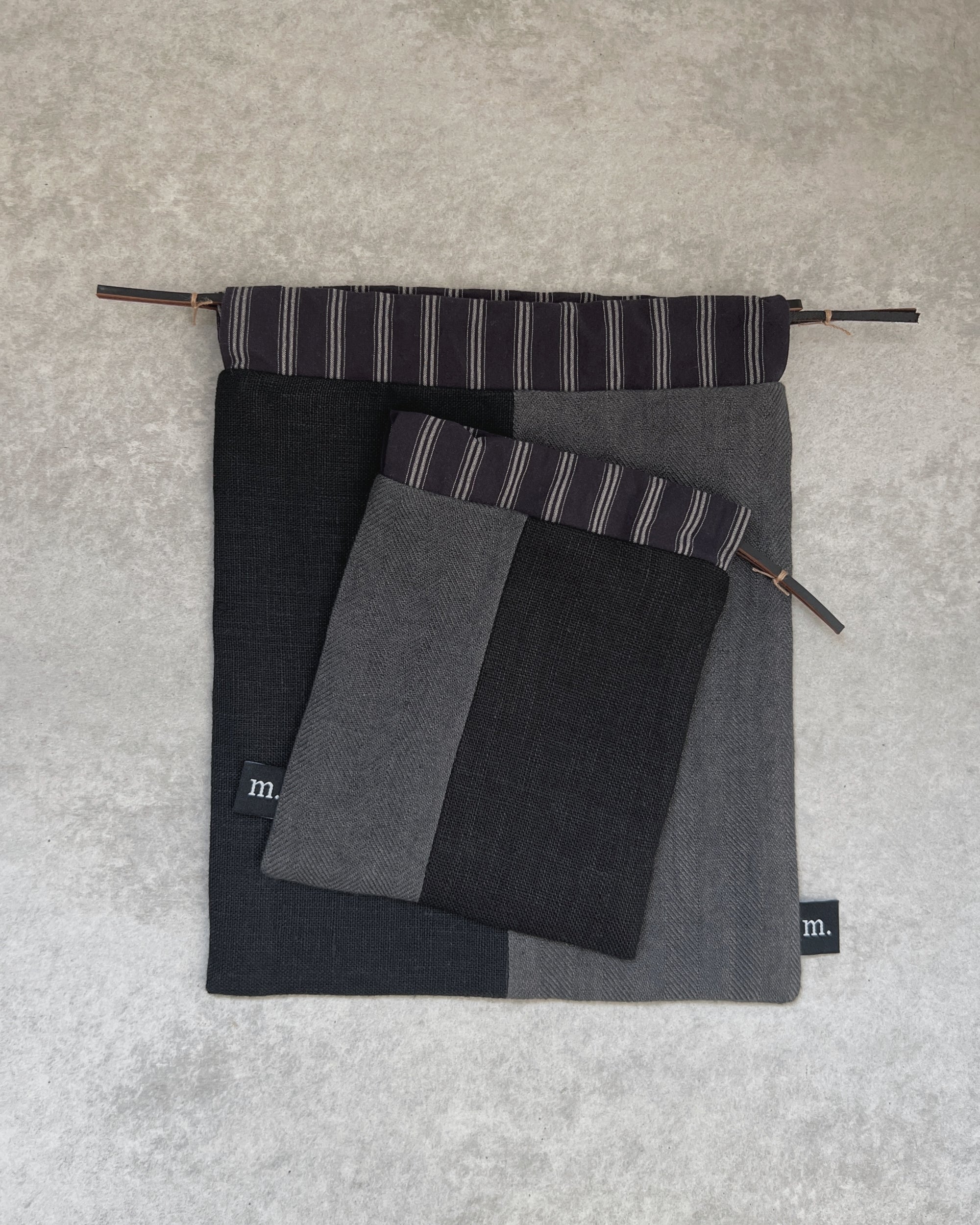 Japanese linen and cotton kit bag, hand made in hobart