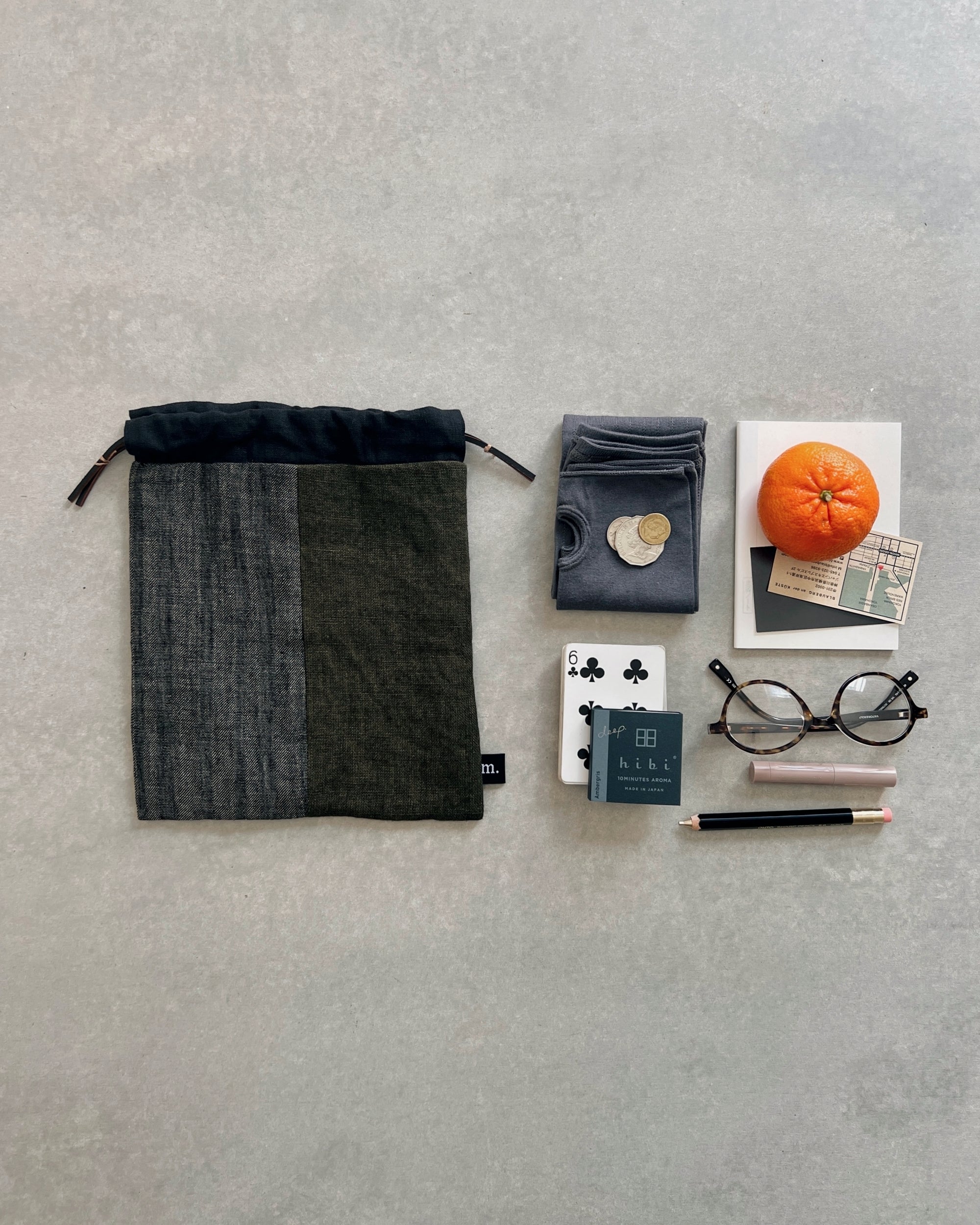 Linen pouch, hand made in Tasmania for the maker
