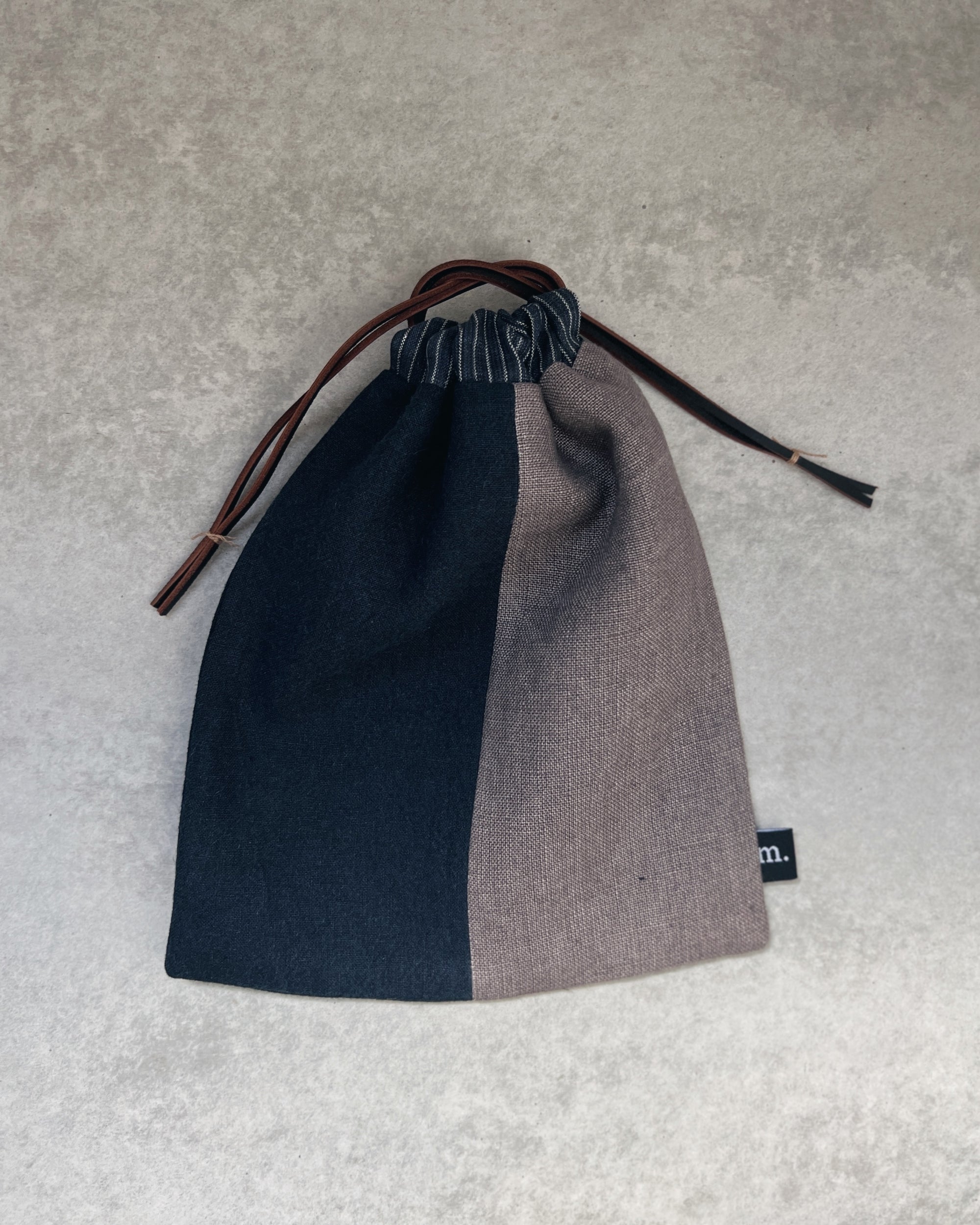 Hand sewn linen and cotton kit bag, made in Tasmania