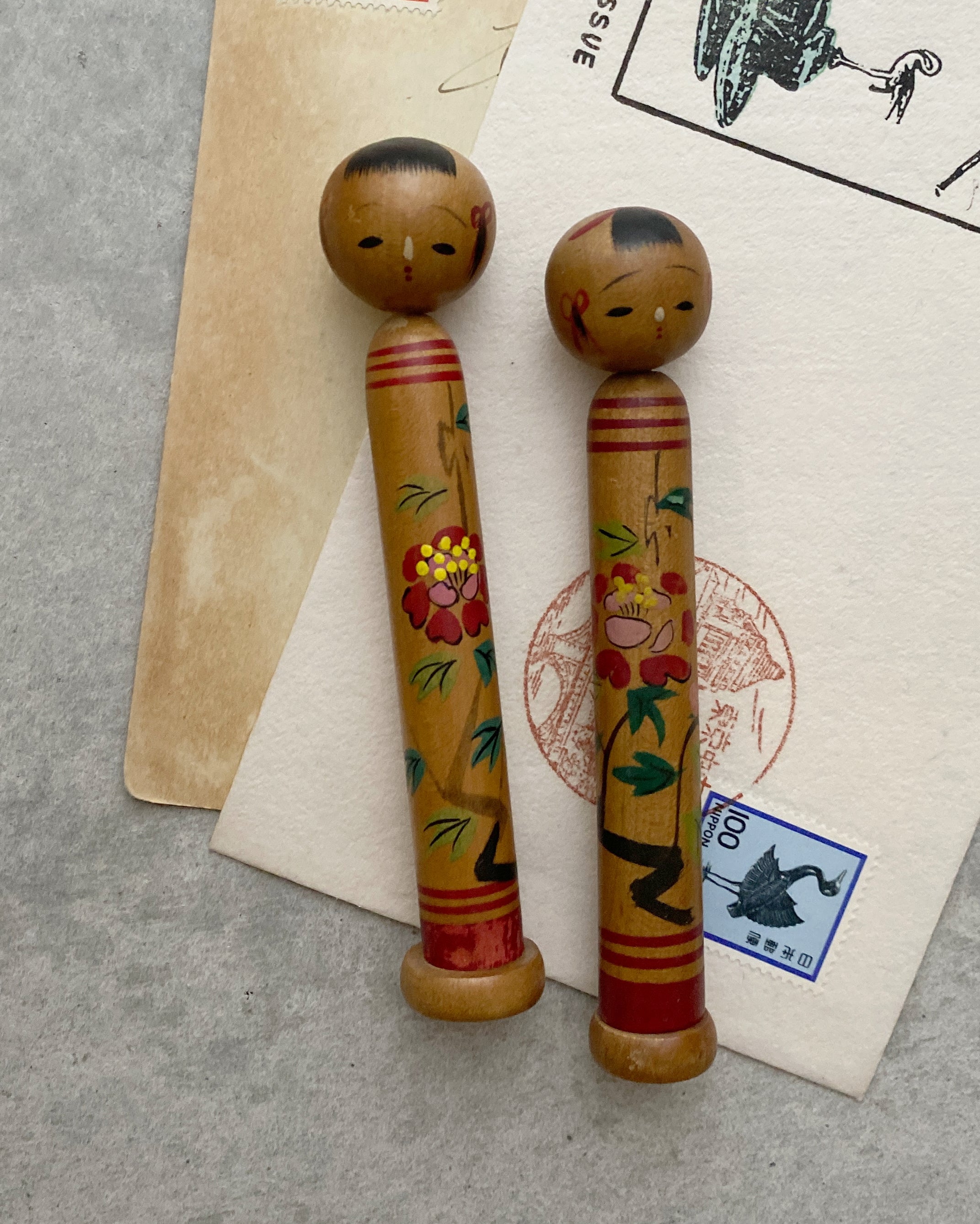 vintage letter kokeshi