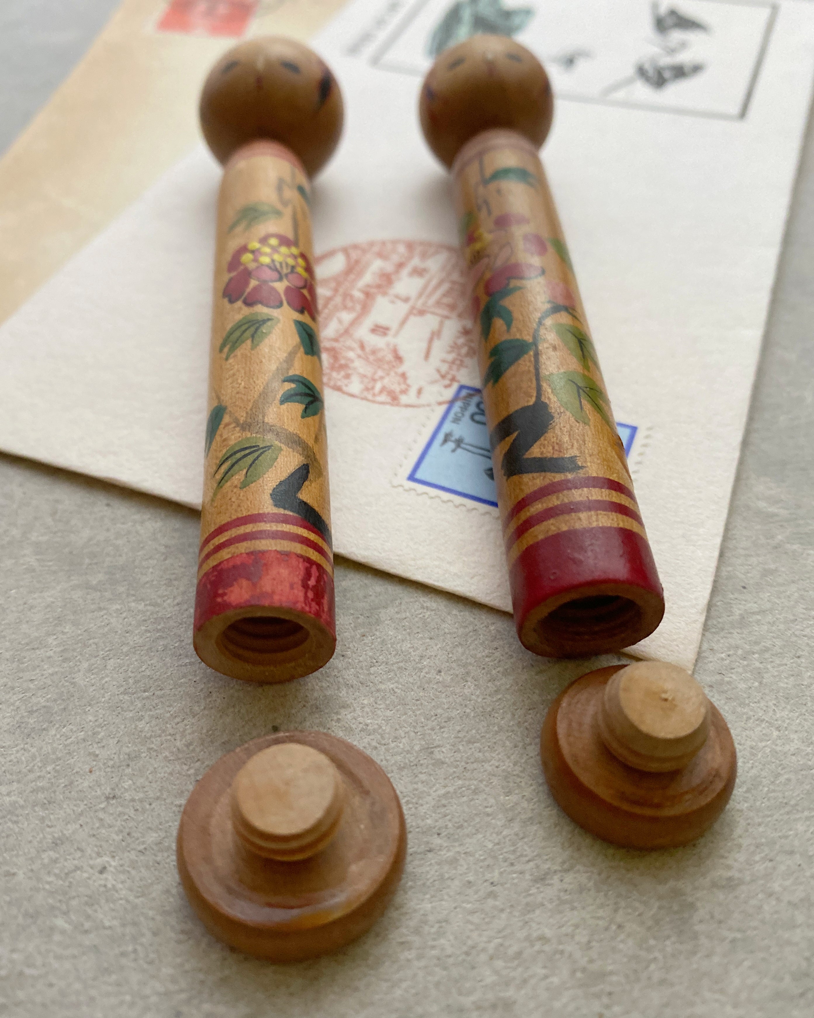 vintage letter kokeshi