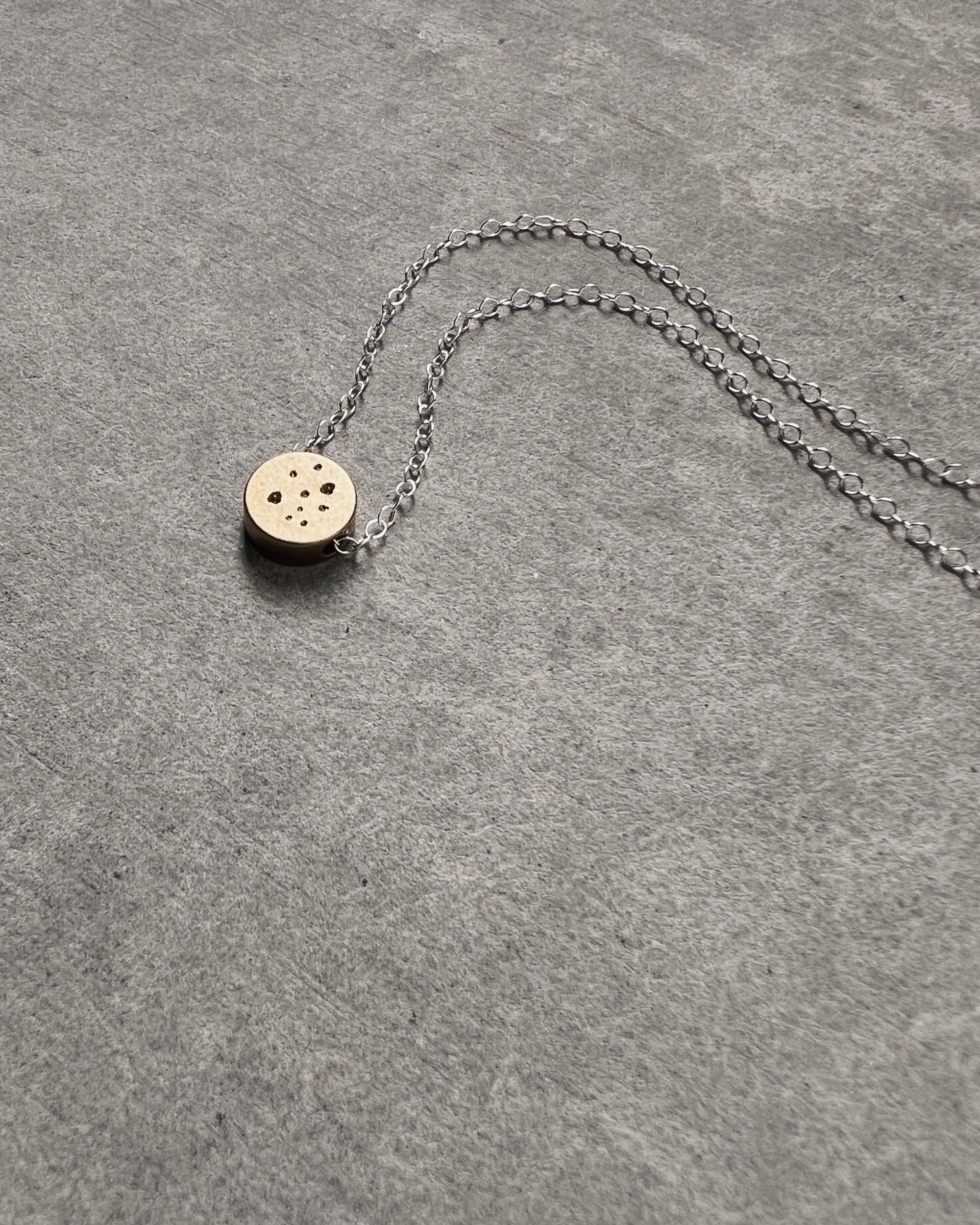 stacey vickery : silver & brass dot necklace