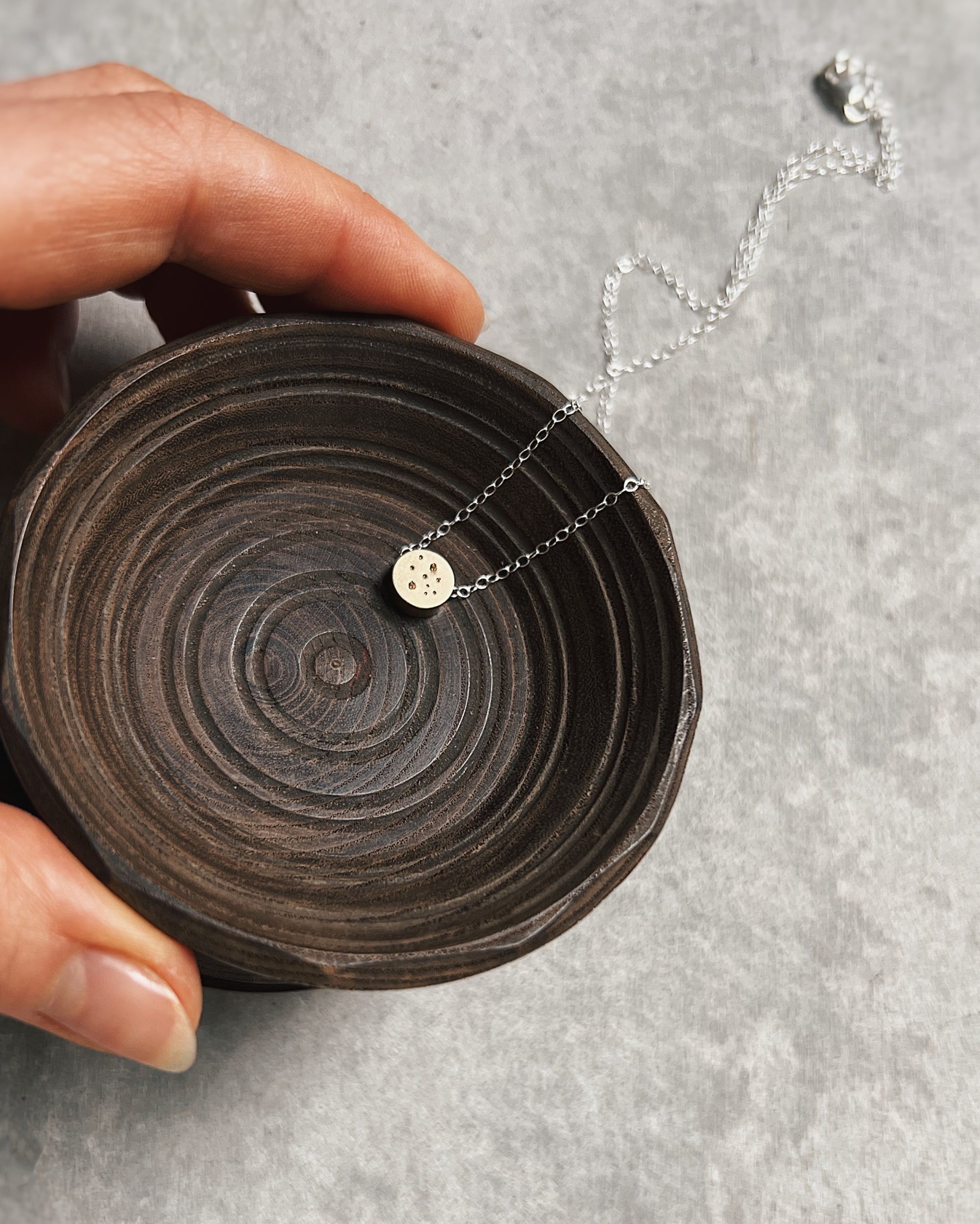 stacey vickery : silver & brass dot necklace