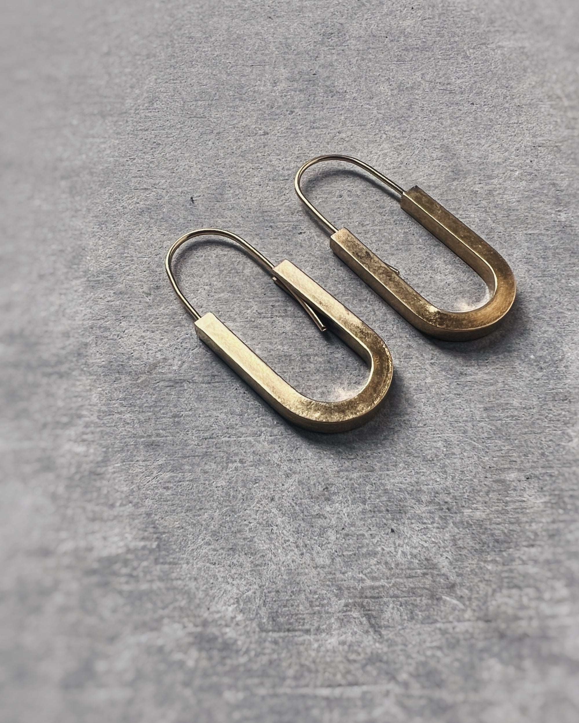 stacey vickery : thick brass u hoop earrings