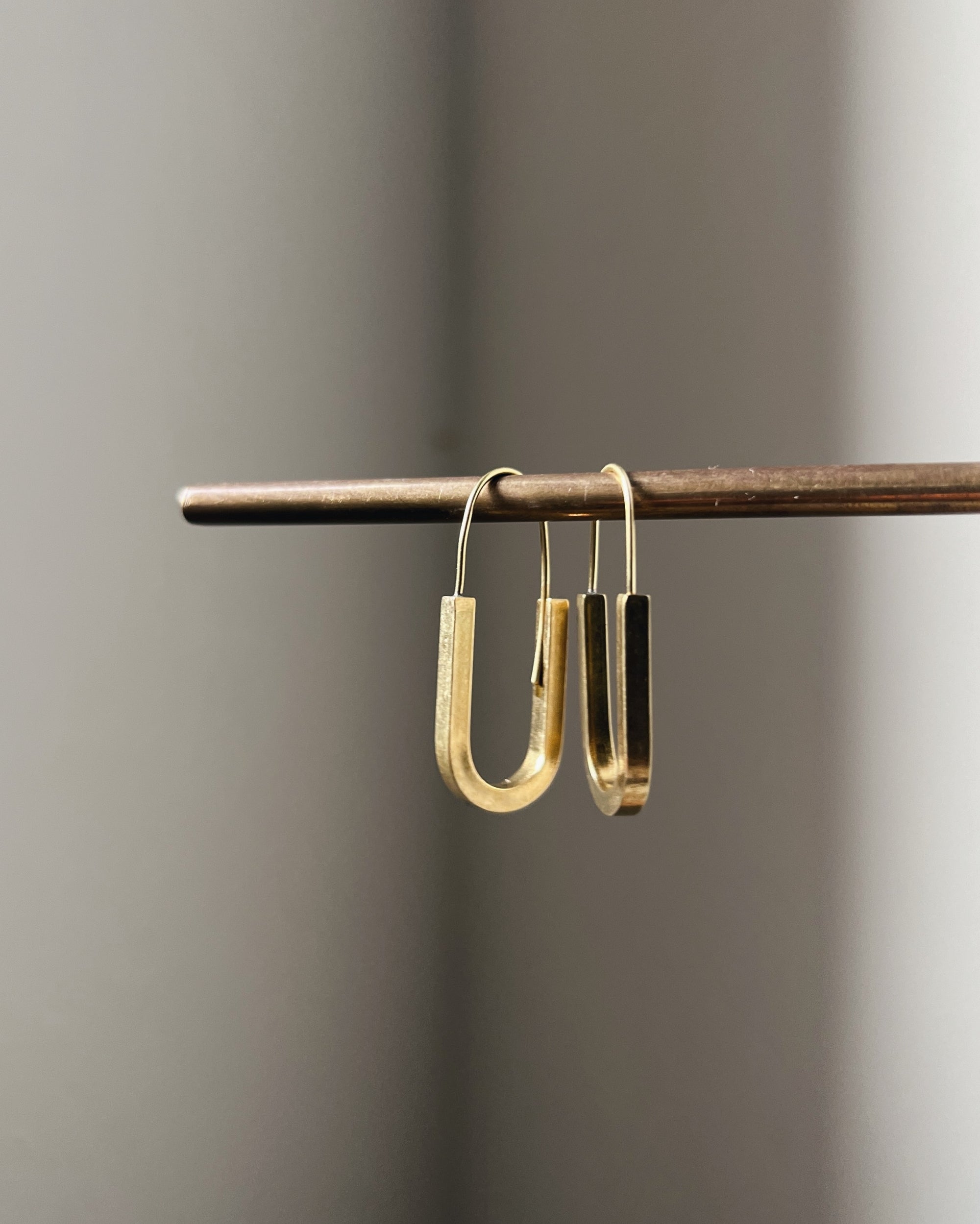 stacey vickery : thick brass u hoop earrings